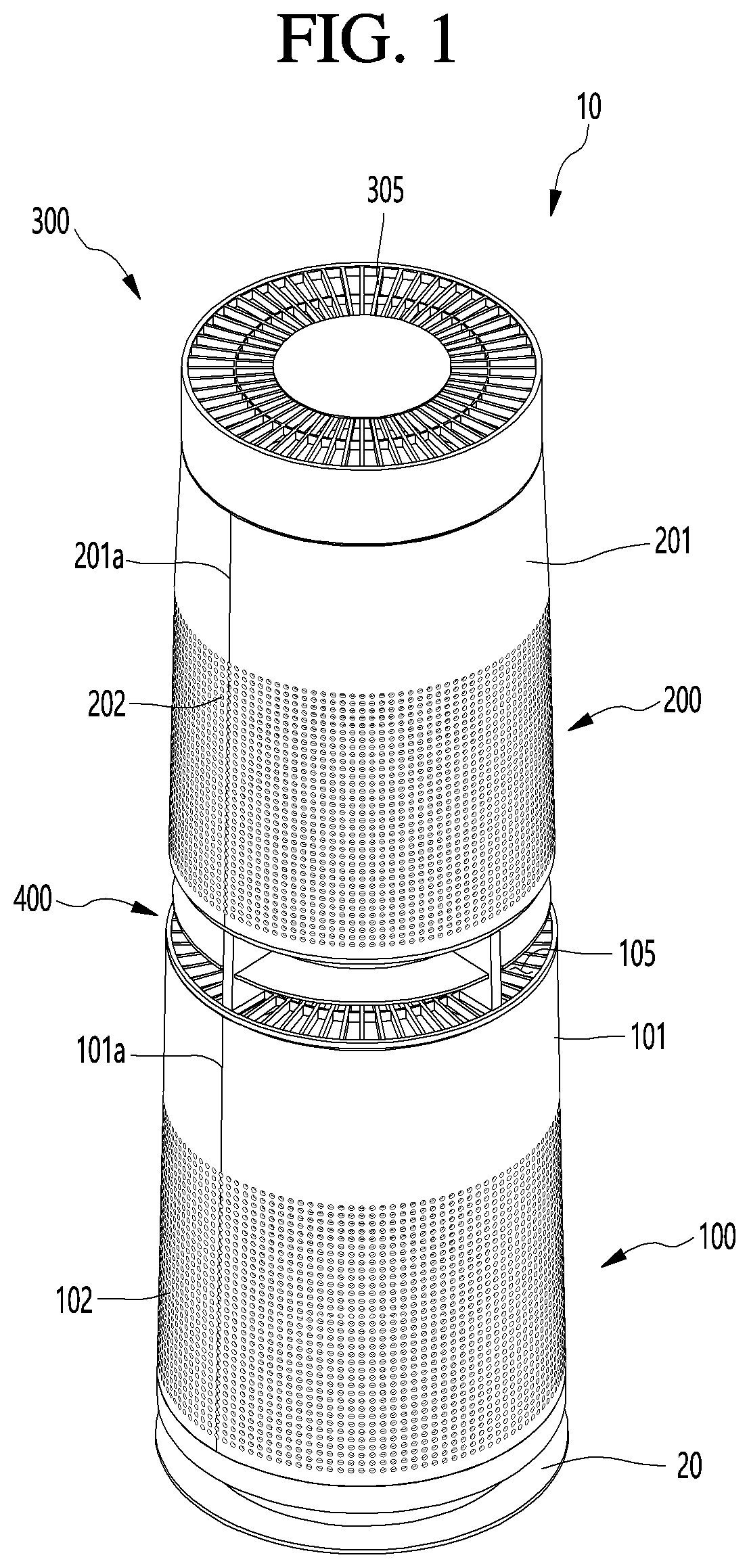 Patent US12097456 Figure 1 – Air purifier