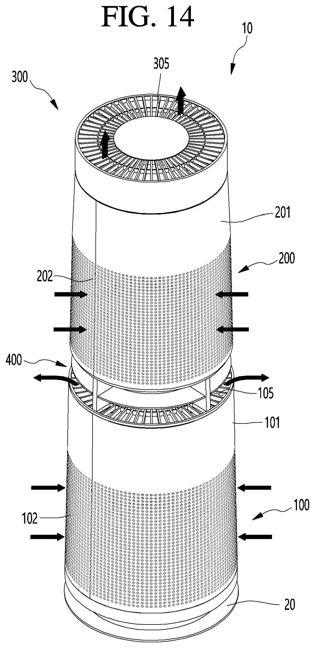 Patent US12097456 Figure 14 – Air purifier
