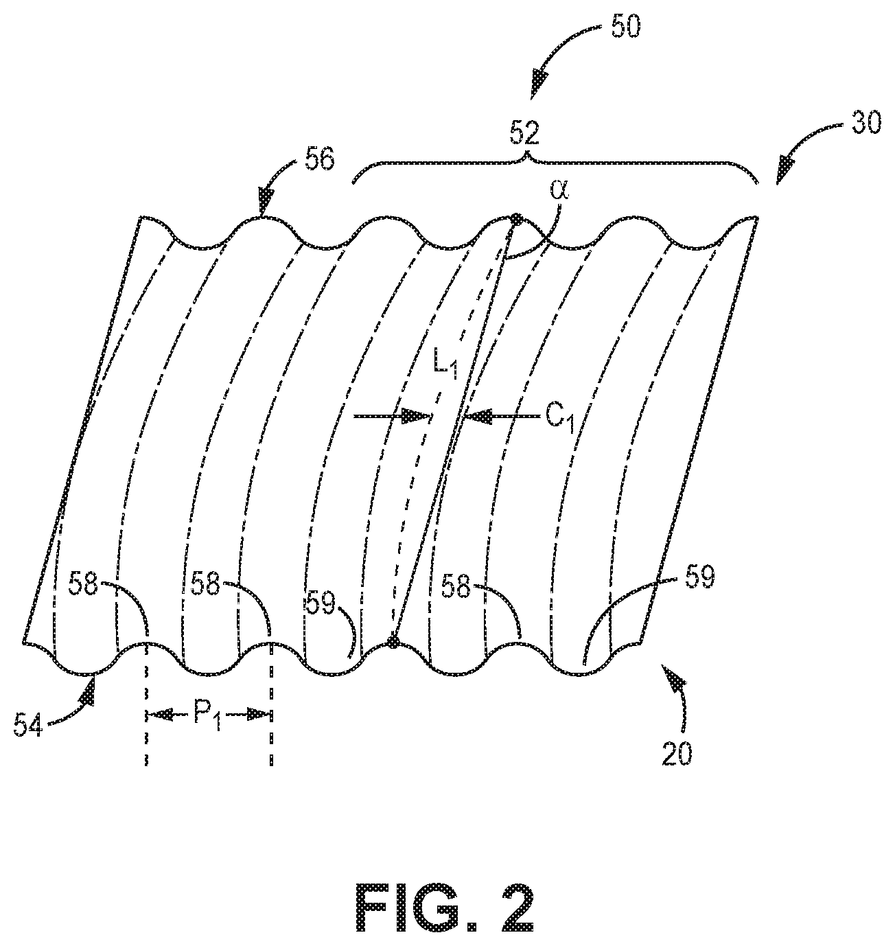 Patent US12097459 Figure 2 – Fluted filtration media, filtration media packs, and filtration elements