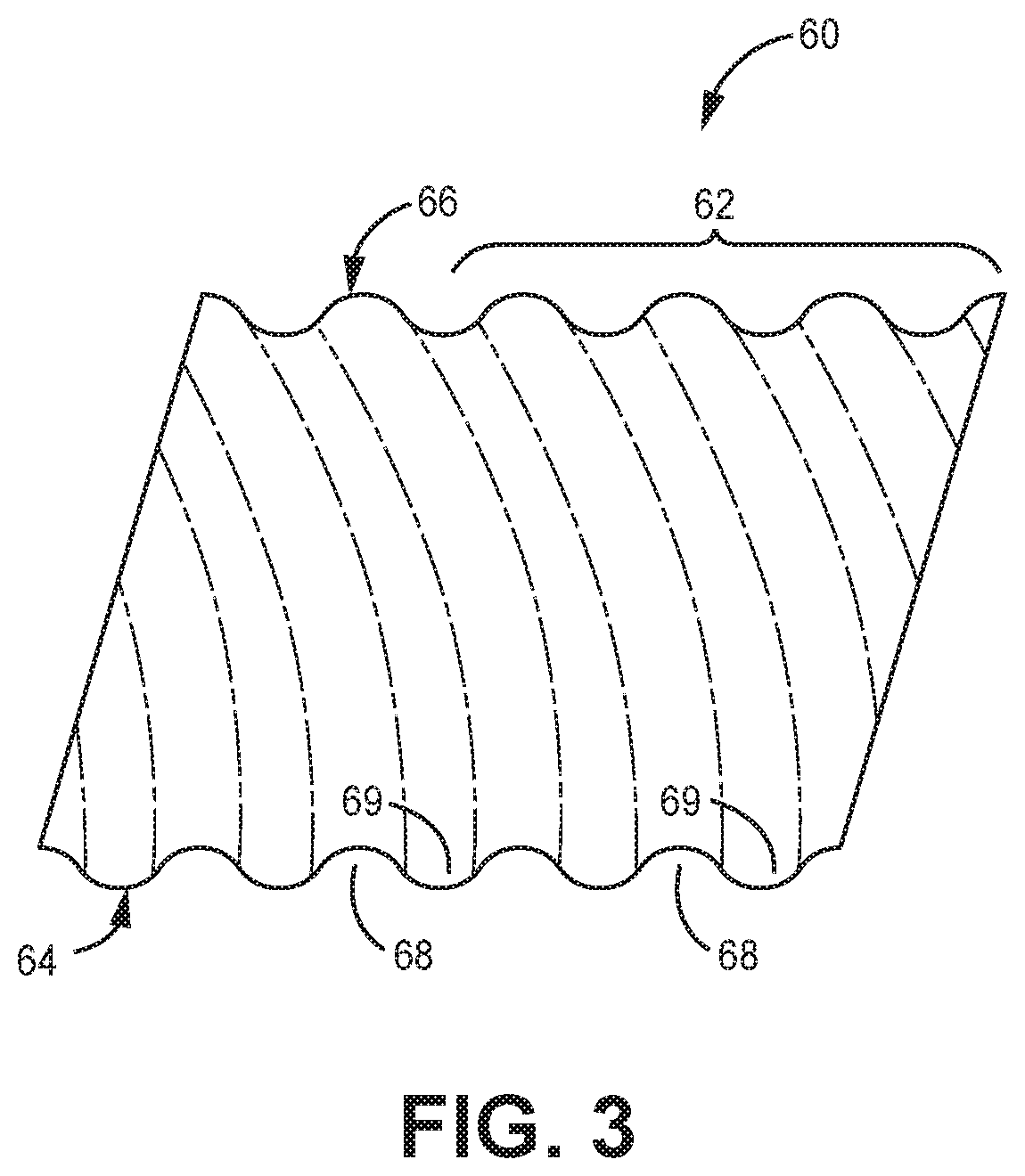 Patent US12097459 Figure 3 – Fluted filtration media, filtration media packs, and filtration elements