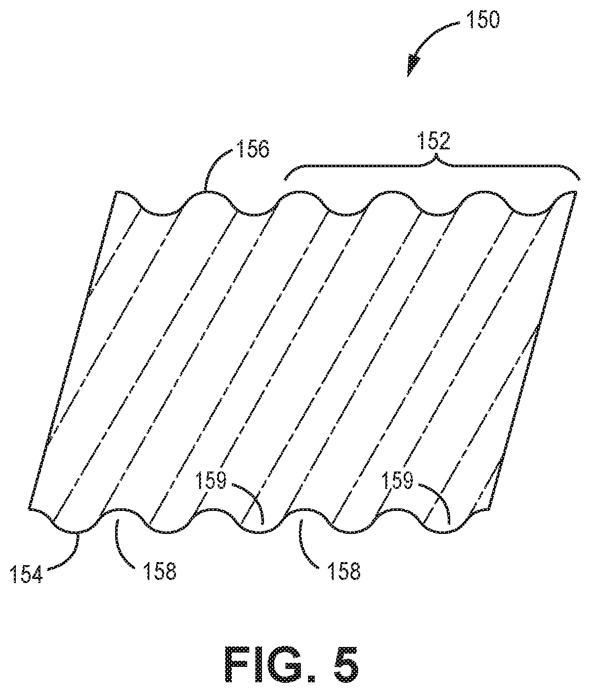 Patent US12097459 Figure 5 – Fluted filtration media, filtration media packs, and filtration elements