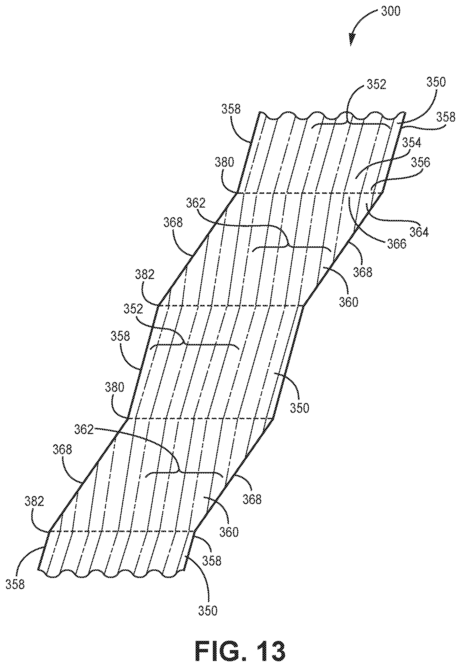 Patent US12097459 Figure 13 – Fluted filtration media, filtration media packs, and filtration elements
