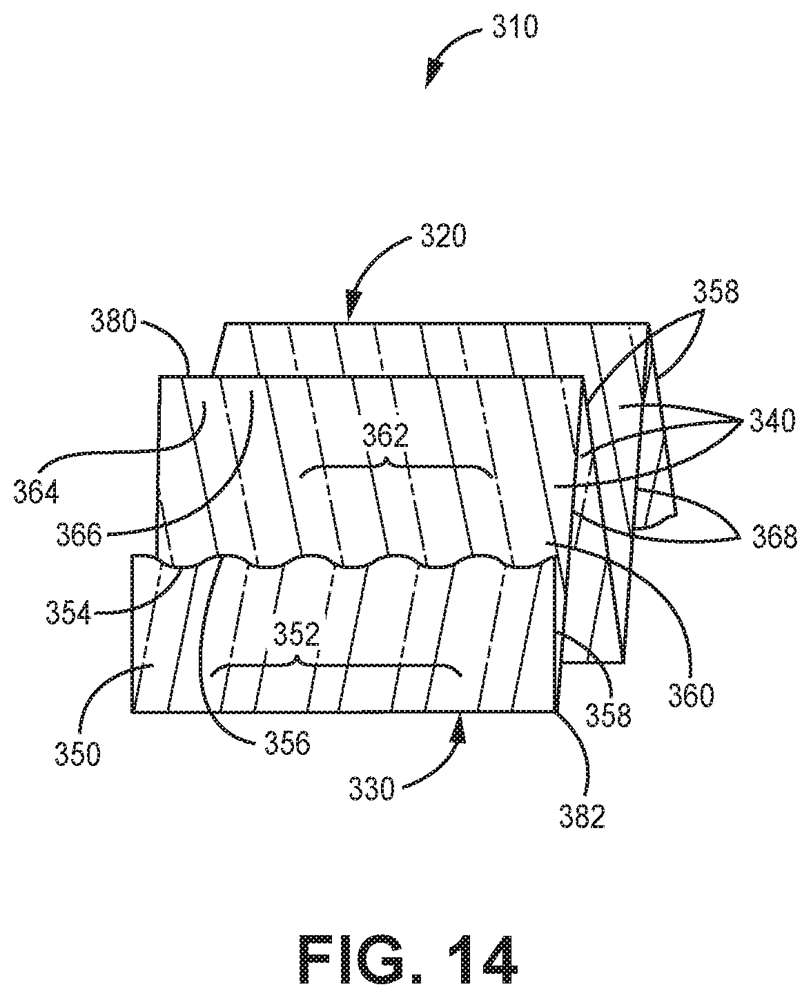Patent US12097459 Figure 14 – Fluted filtration media, filtration media packs, and filtration elements