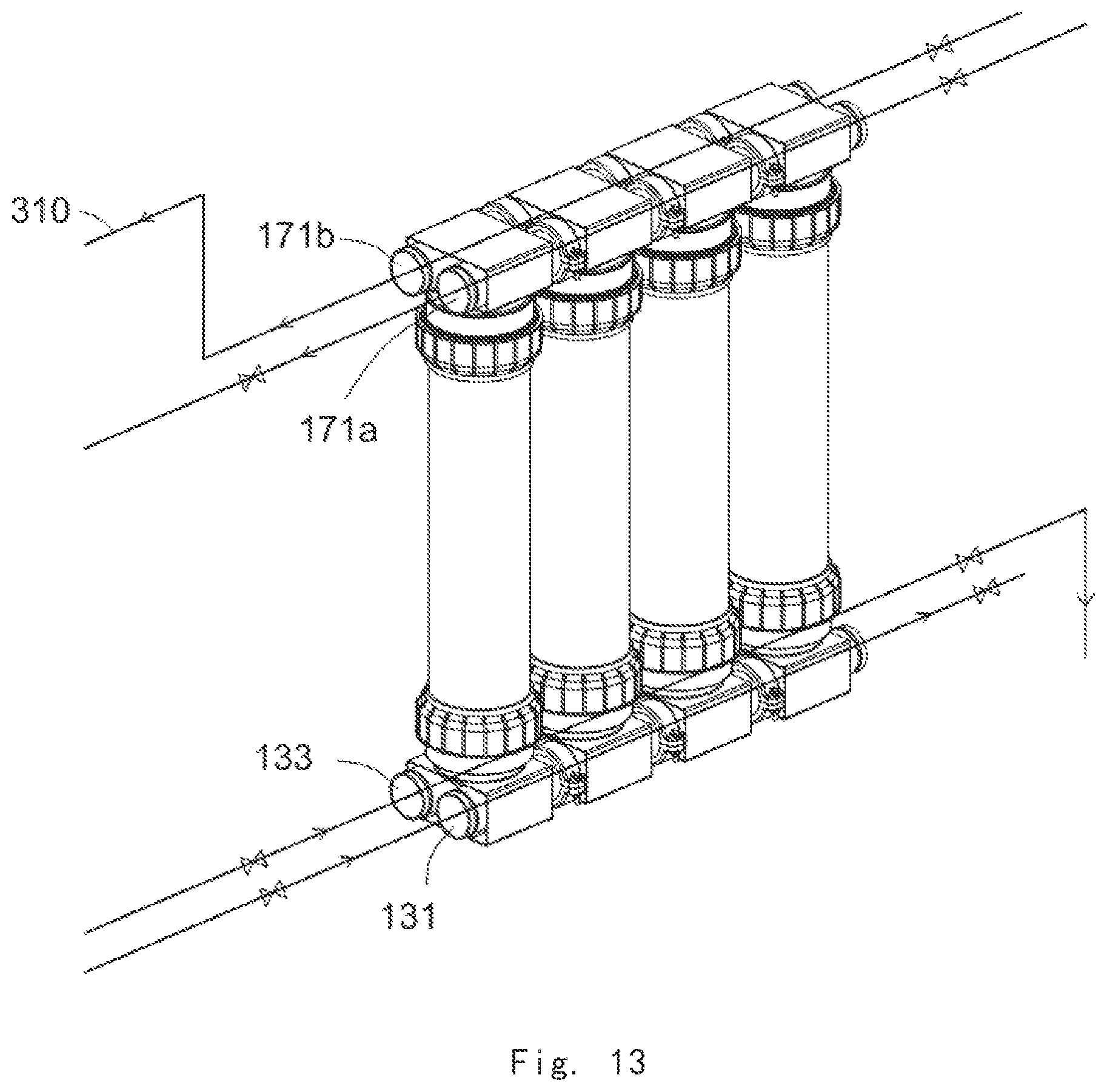 Patent US12097468 Figure 10 – External pressure type hollow fiber membrane component, filtration membrane component, and membrane filtration module
