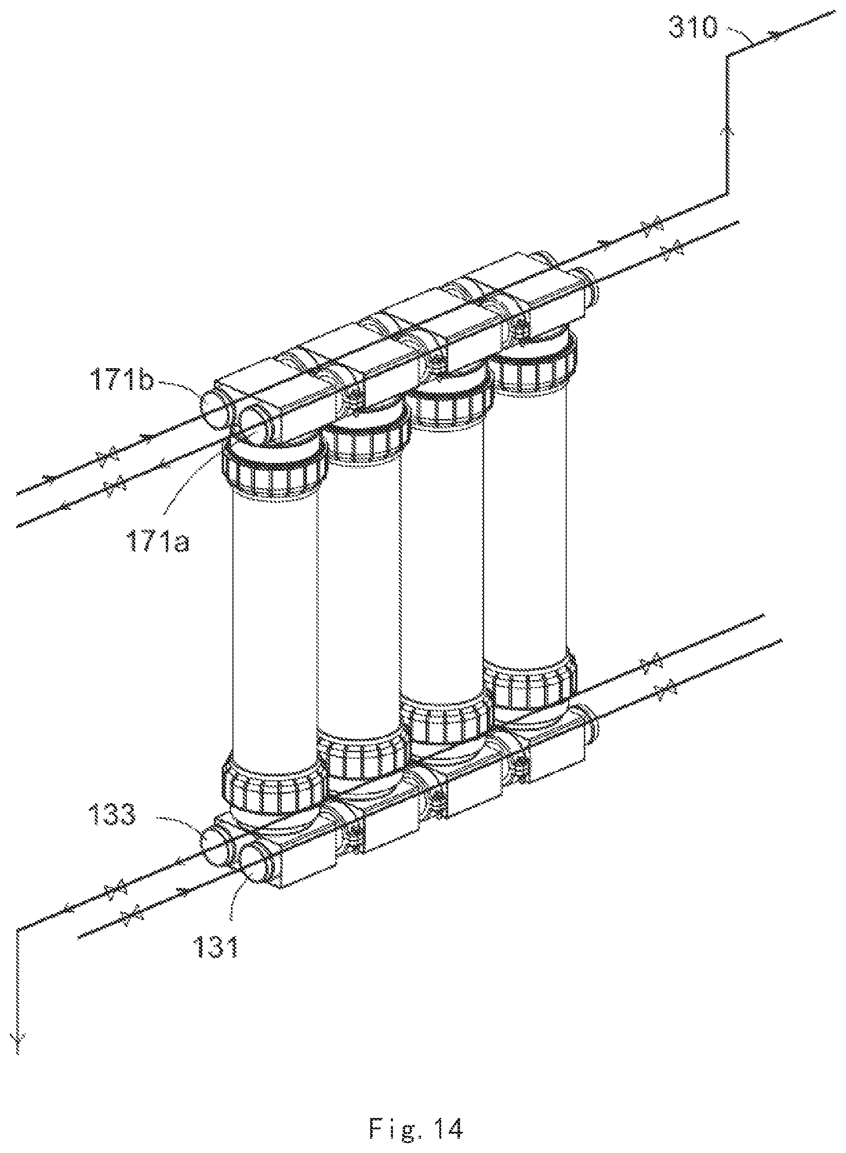 Patent US12097468 Figure 11 – External pressure type hollow fiber membrane component, filtration membrane component, and membrane filtration module
