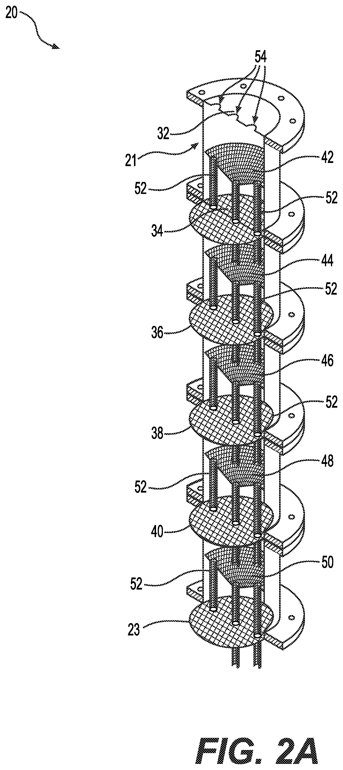 Patent US12097489 Figure 2 – Expanded bed direct-contact system and heat exchanger and chemical reactor using the same