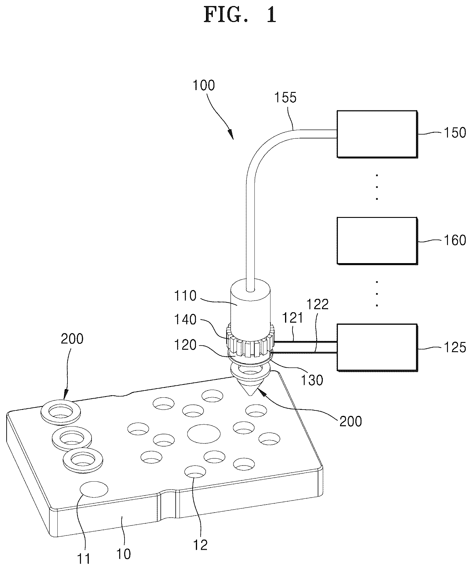 Patent US12097490 Figure 1 – Apparatus for analyzing samples including a temperature controlling member to adjust bonding force of a pipette tip