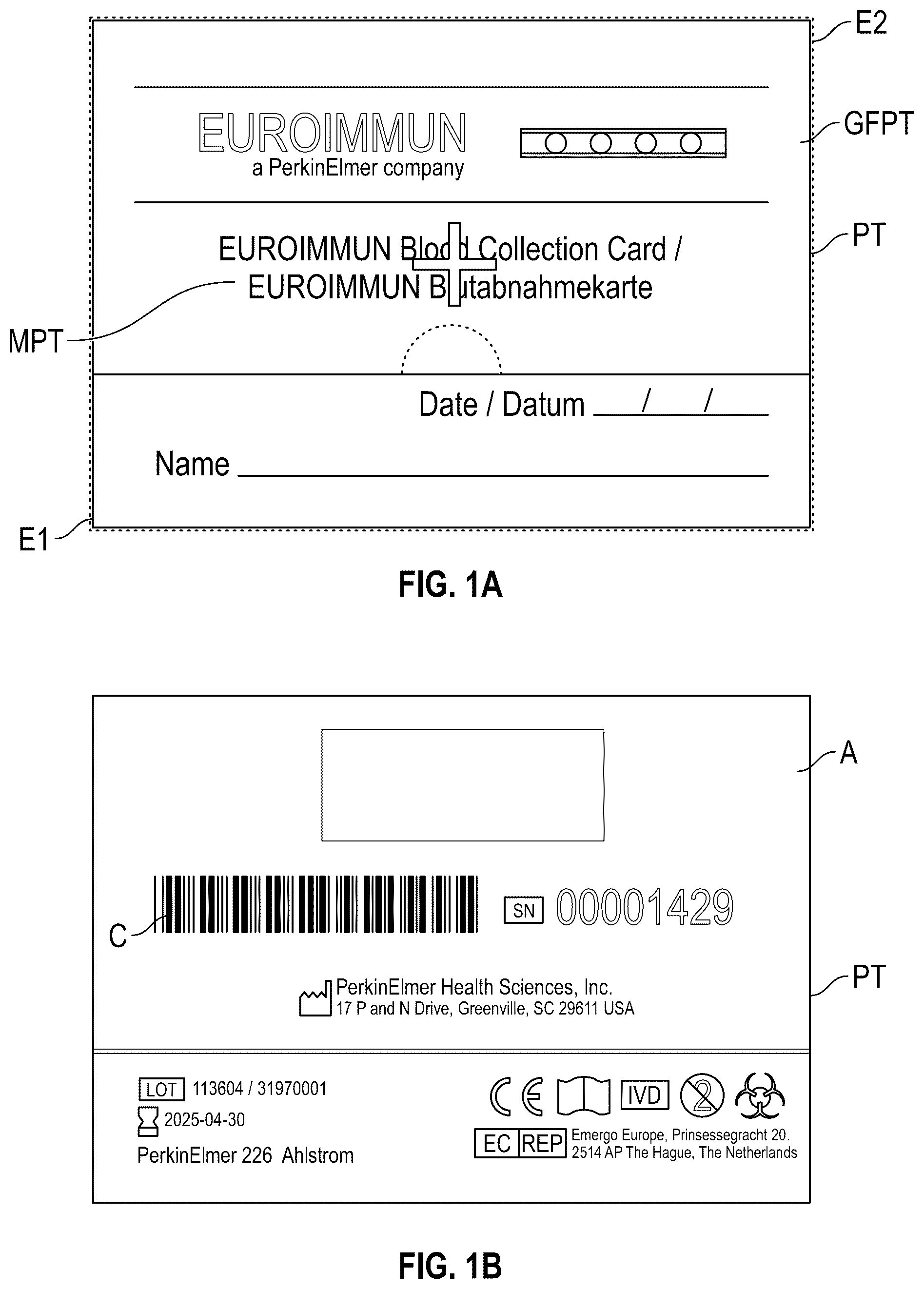 Patent US12097493 Figure 1 – Kit including planar sample carrier with absorbent membrane layer and box