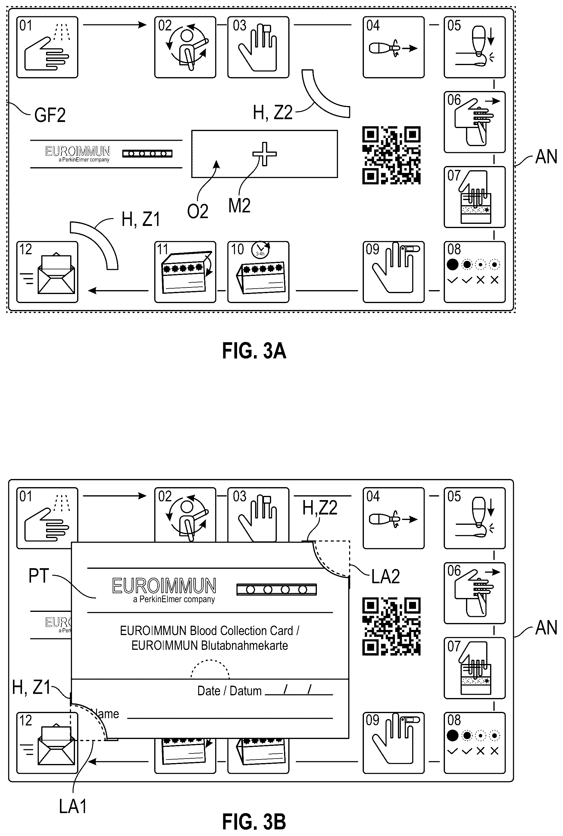 Patent US12097493 Figure 5 – Kit including planar sample carrier with absorbent membrane layer and box