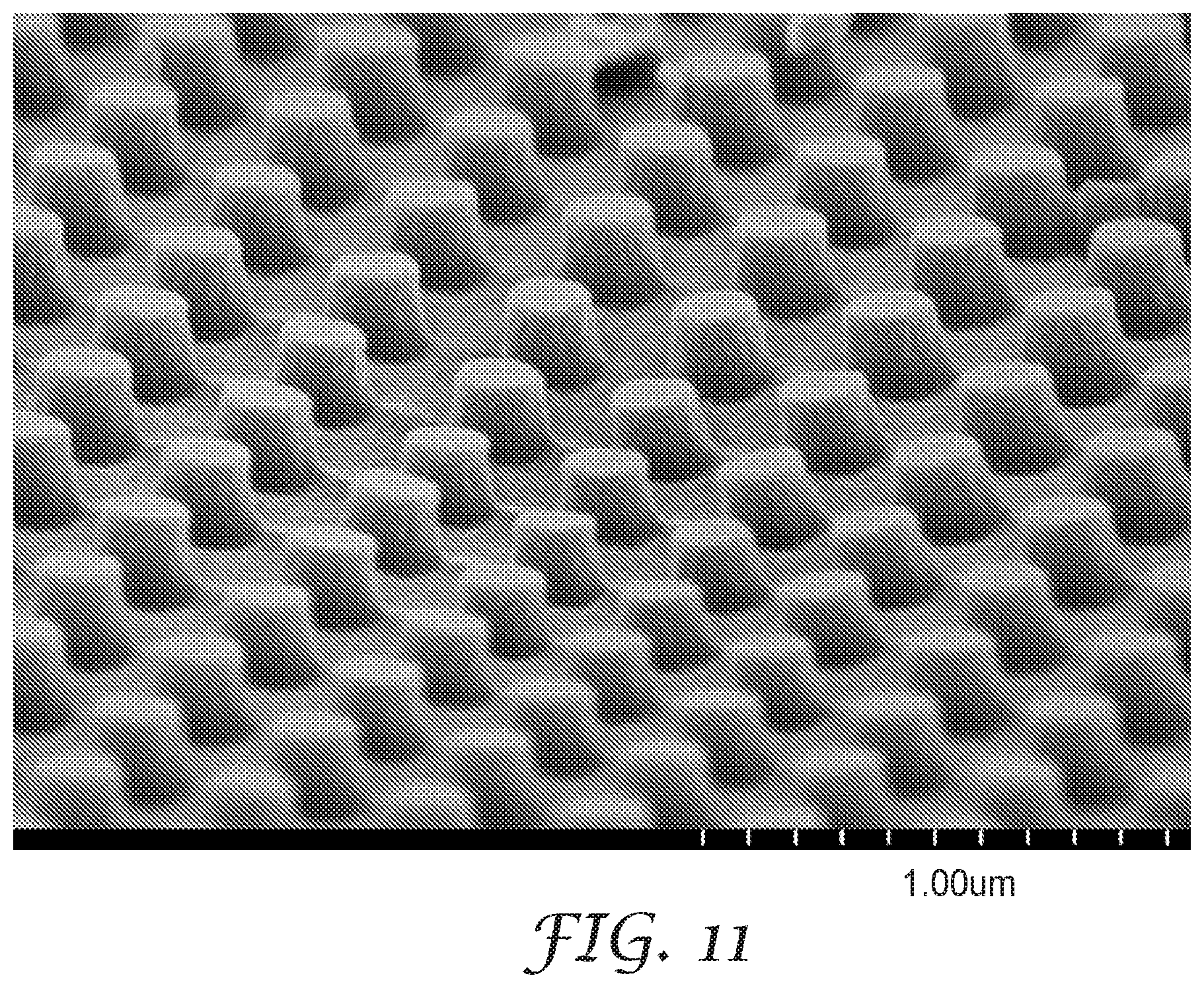 Patent US12097498 Figure 11 – Nanopatterned films with patterned surface chemistry
