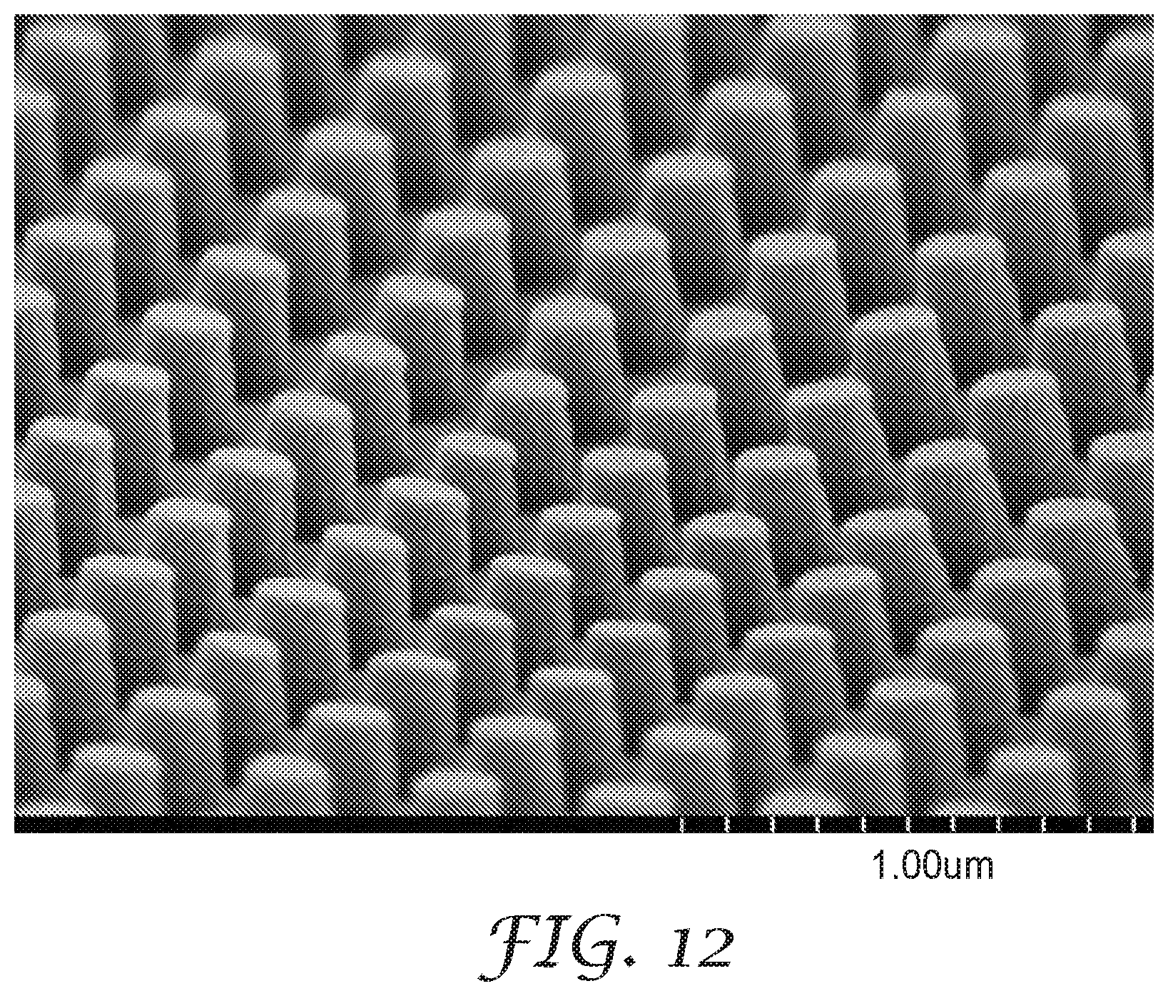 Patent US12097498 Figure 12 – Nanopatterned films with patterned surface chemistry