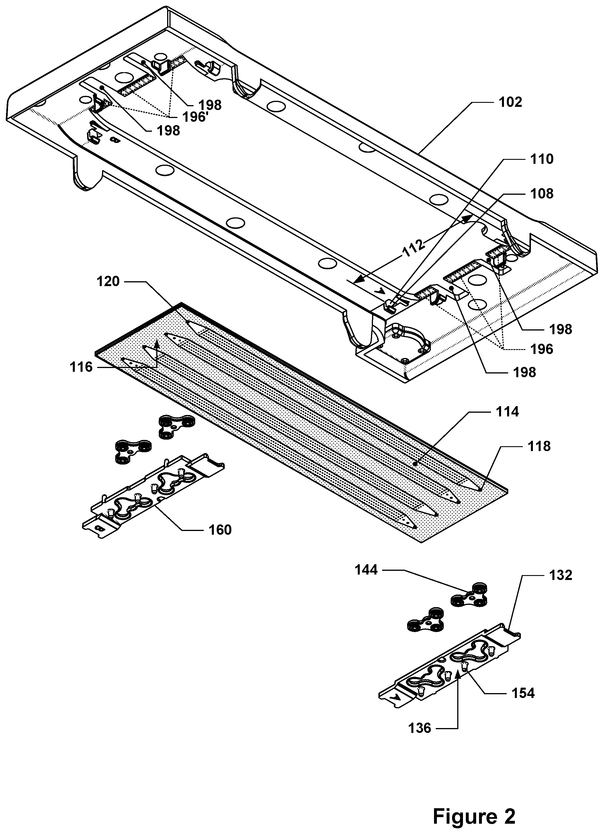 Patent US12097502 Figure 2 – Flowcell cartridge with floating seal bracket