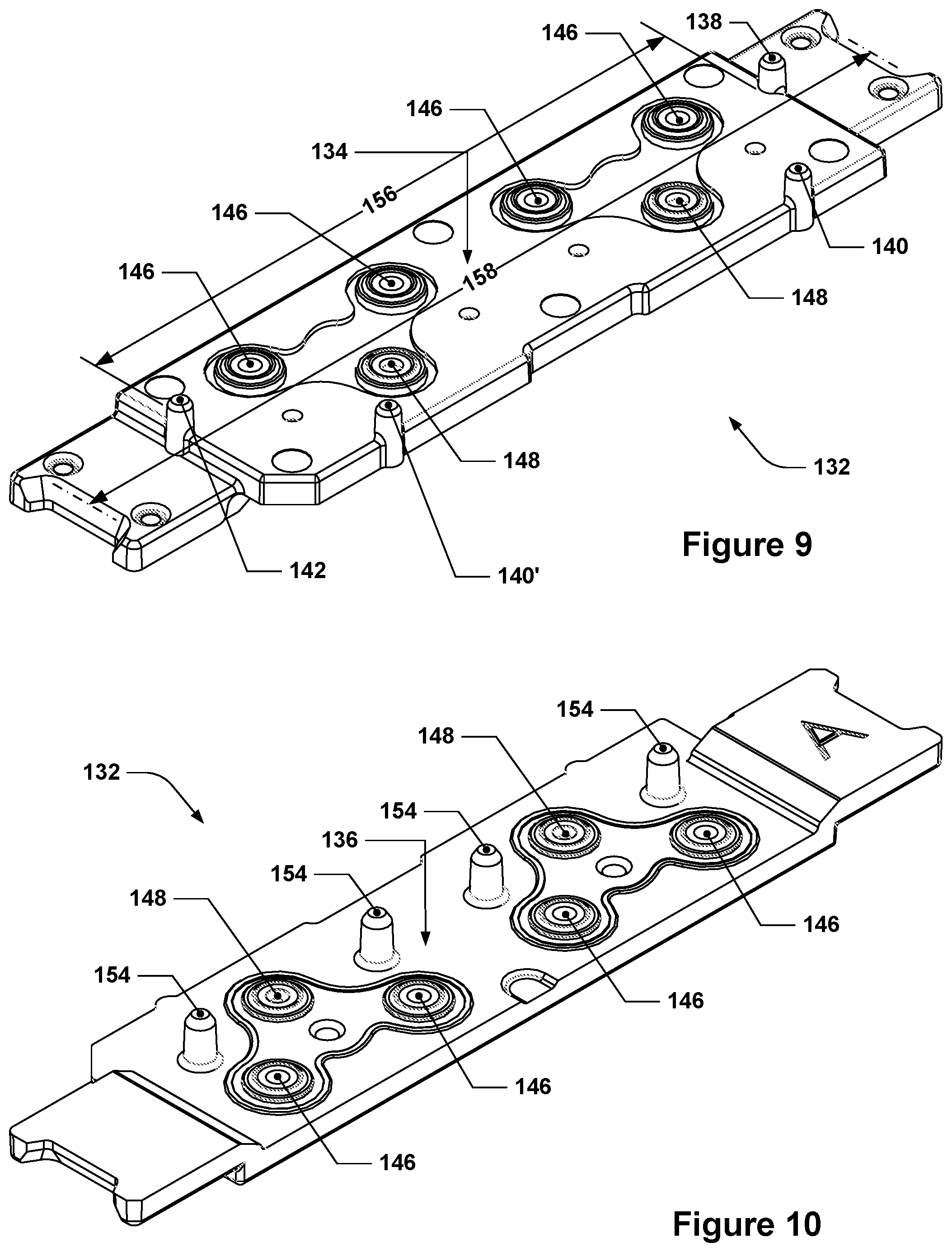 Patent US12097502 Figure 5 – Flowcell cartridge with floating seal bracket