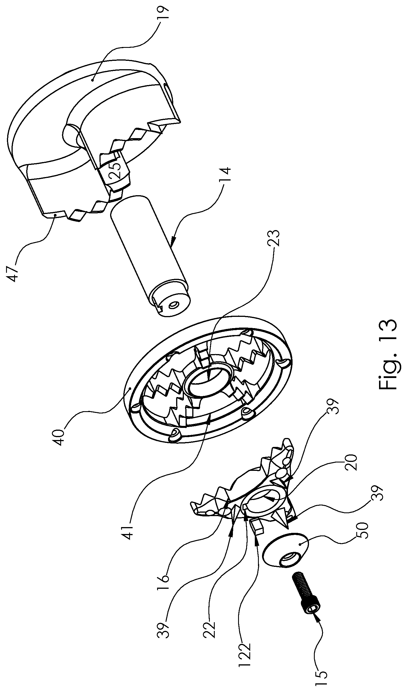 Patent US12097504 Figure 18 – Externally serrated rotary shredder and submersible shredder pump having an externally serrated rotary shredder