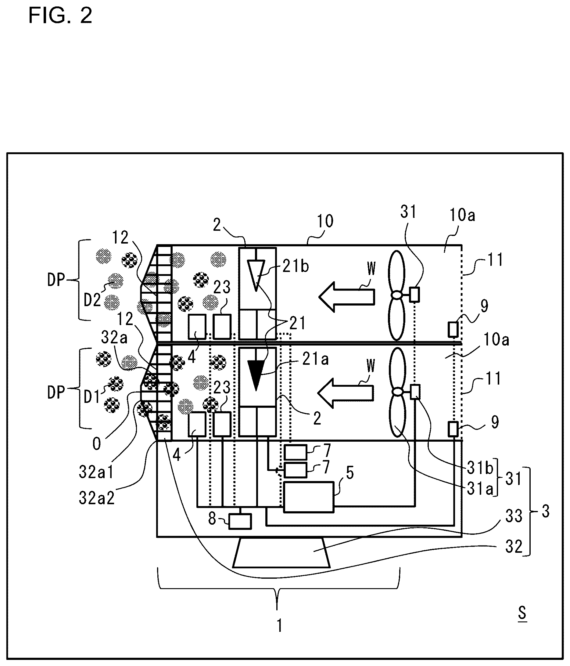 Patent US12097510 Figure 2 – Air cleaner, air cleaner system, and air-conditioning apparatus