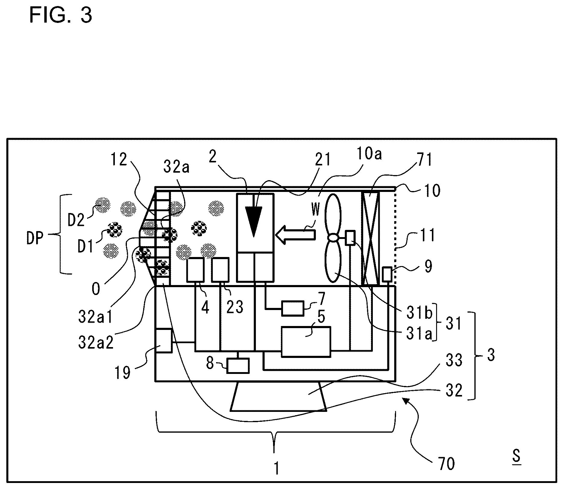Patent US12097510 Figure 3 – Air cleaner, air cleaner system, and air-conditioning apparatus