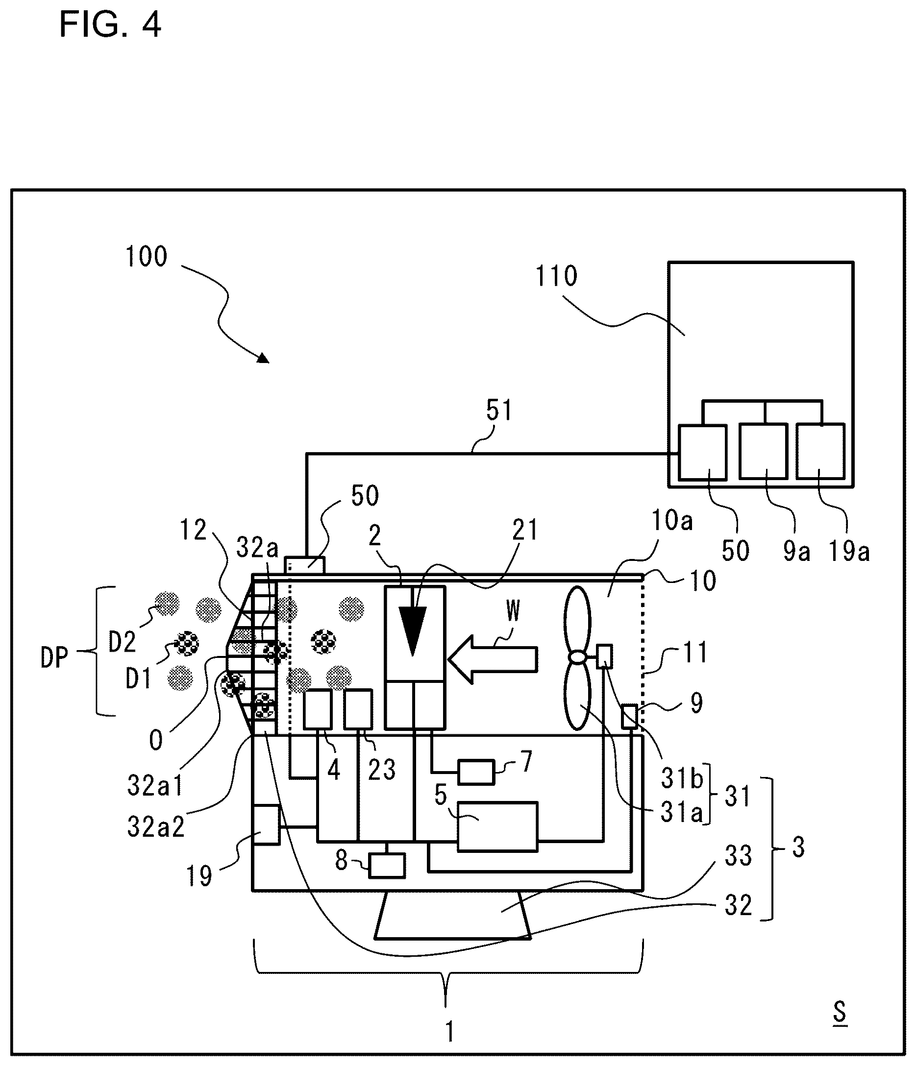 Patent US12097510 Figure 4 – Air cleaner, air cleaner system, and air-conditioning apparatus