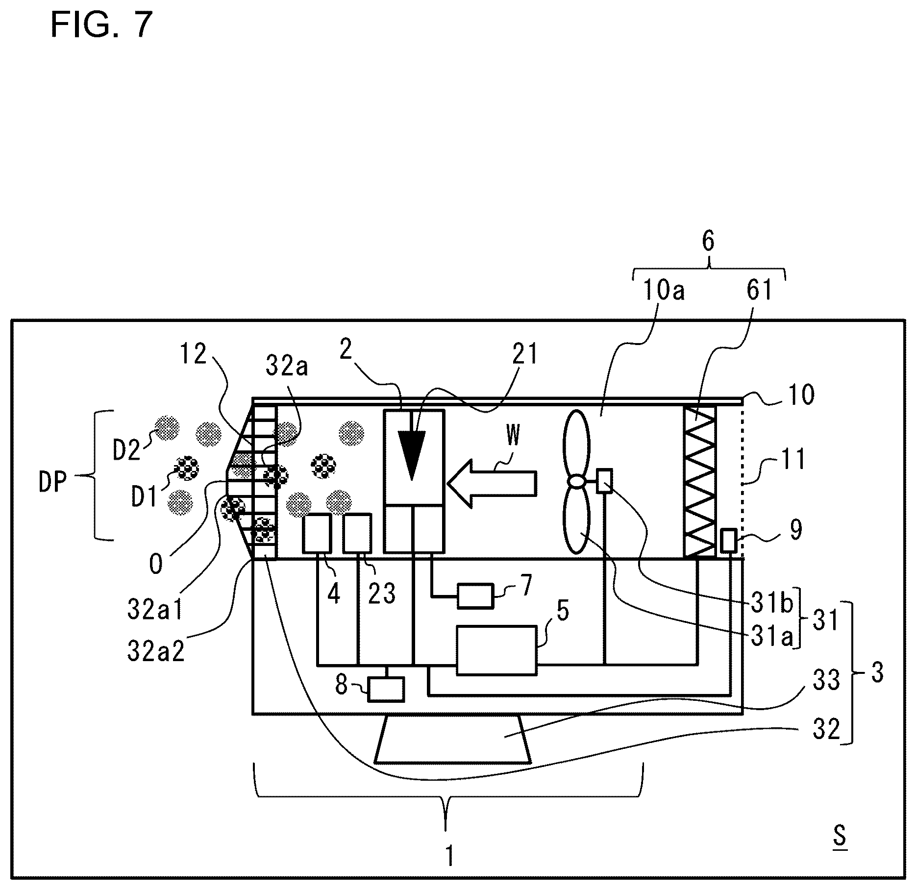 Patent US12097510 Figure 7 – Air cleaner, air cleaner system, and air-conditioning apparatus