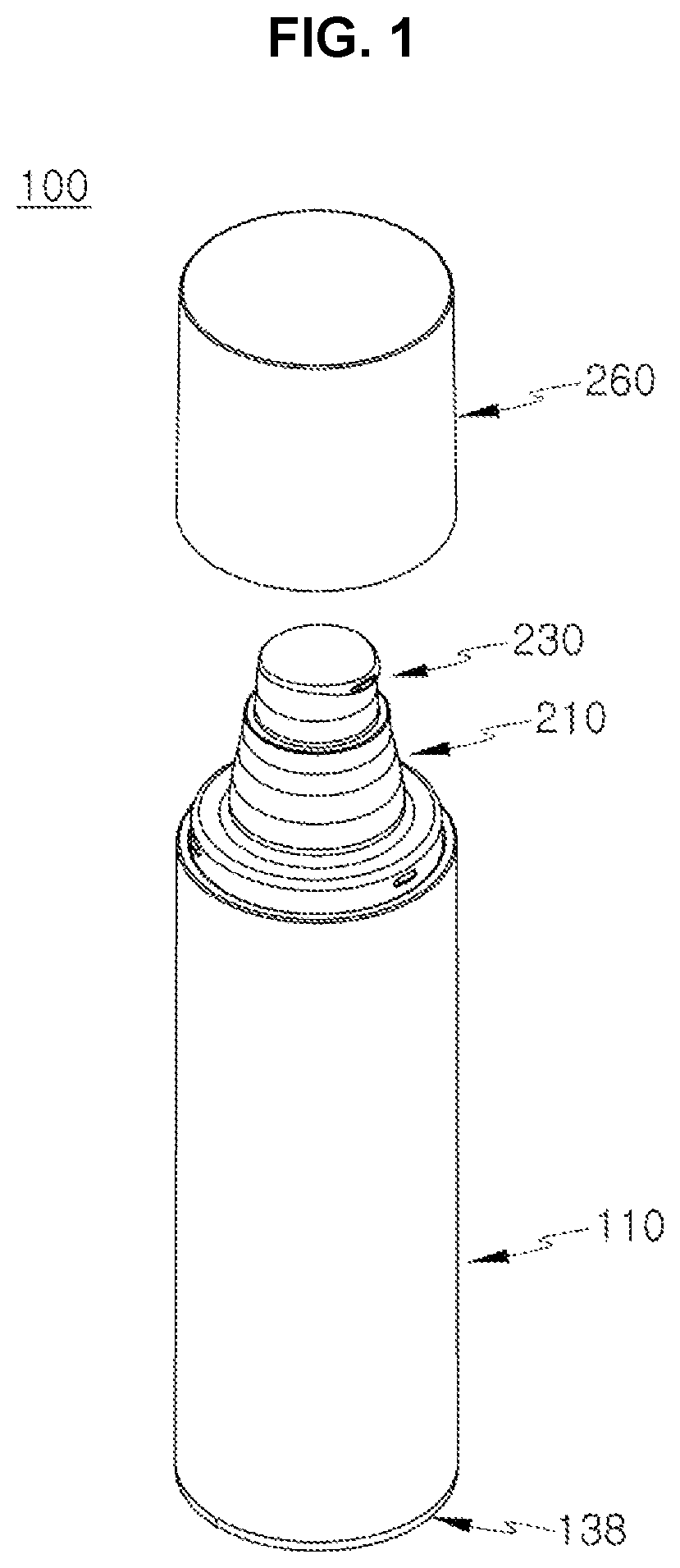 Patent US12097515 Figure 1 – Container for spraying liquid