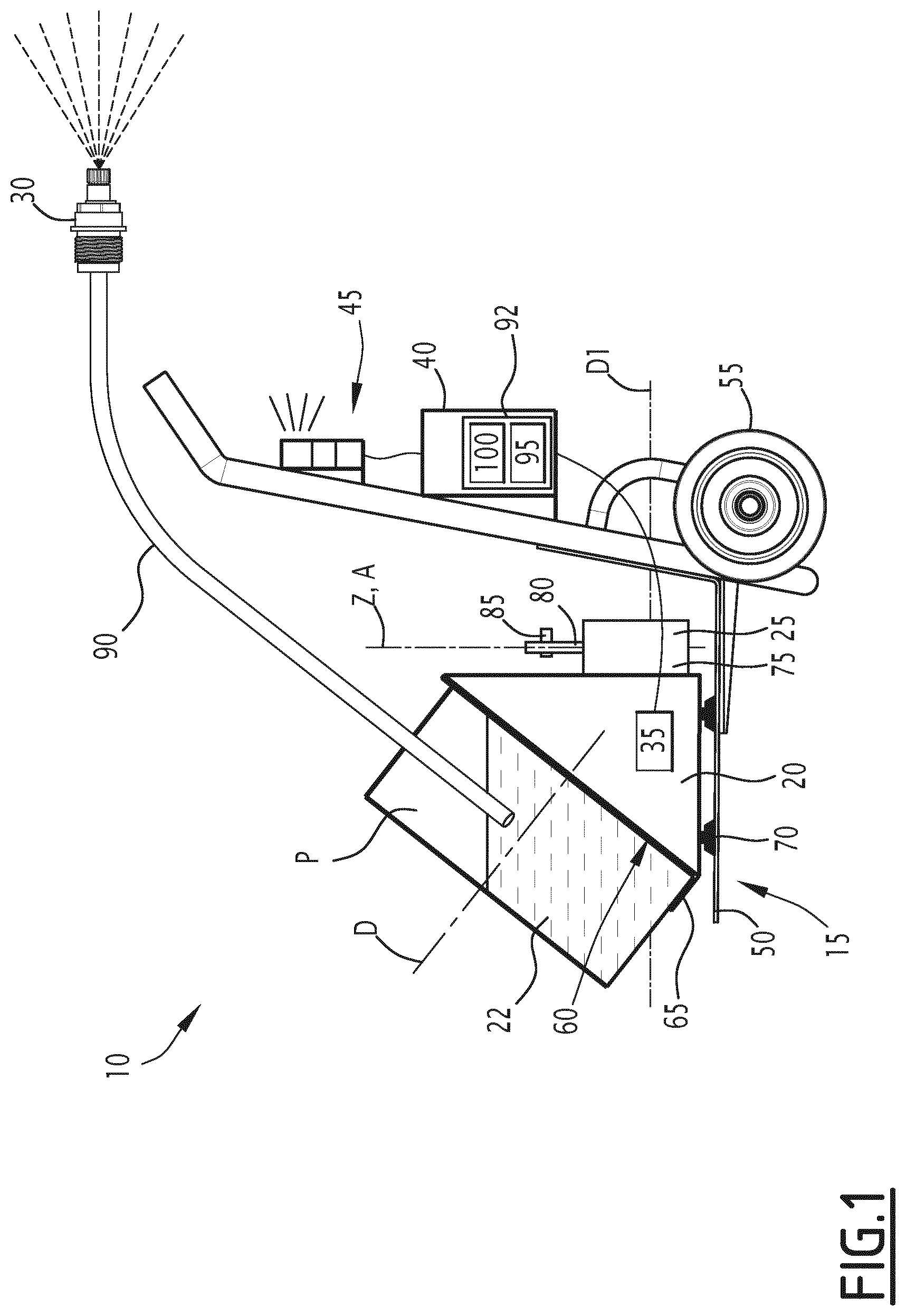 Patent US12097517 Figure 1 – Device for measuring a mass of a body and associated methods