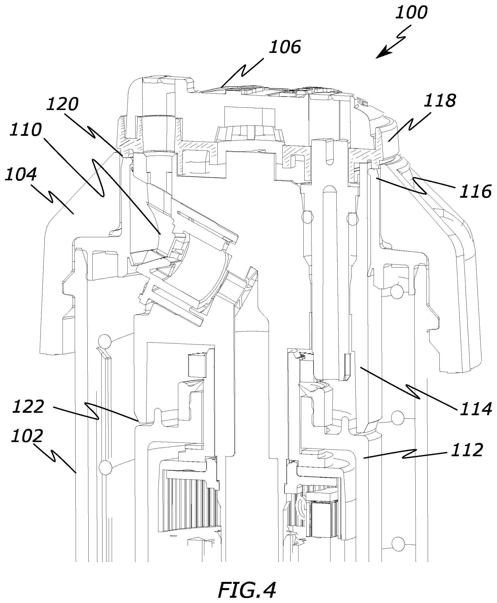 Patent US12097522 Figure 4 – Arc arrest mechanism for irrigation sprinklers