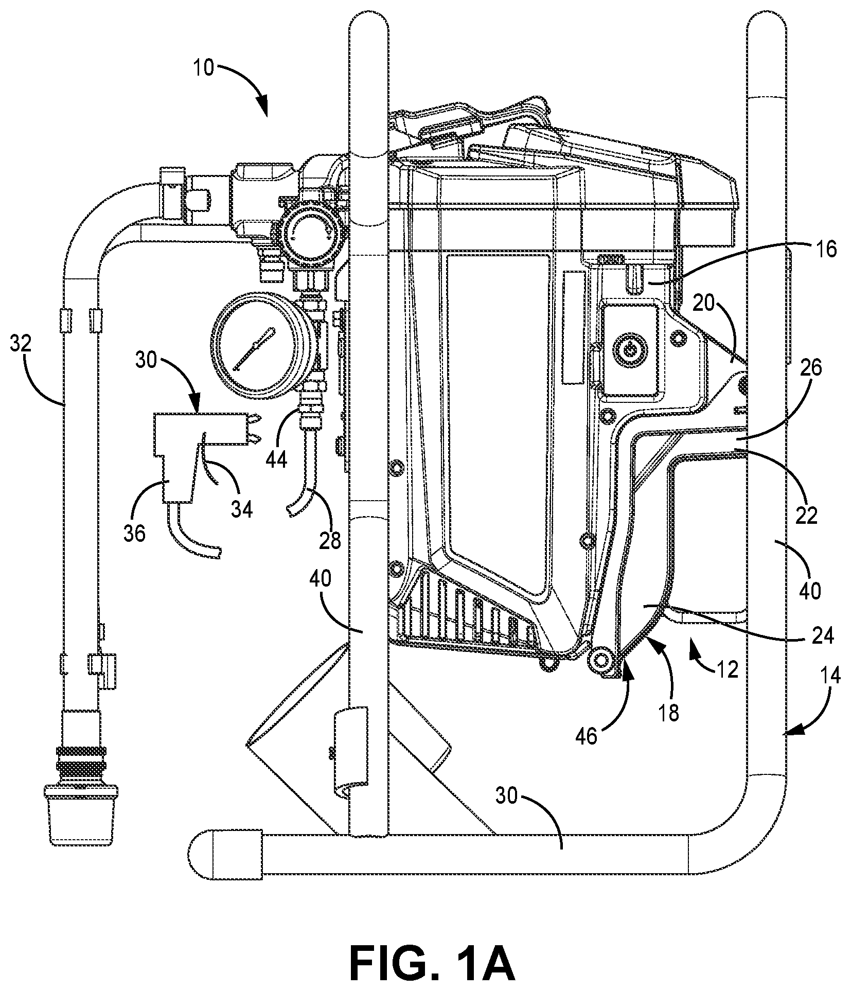 Patent US12097524 Figure 1 – Fluid sprayer with covered battery