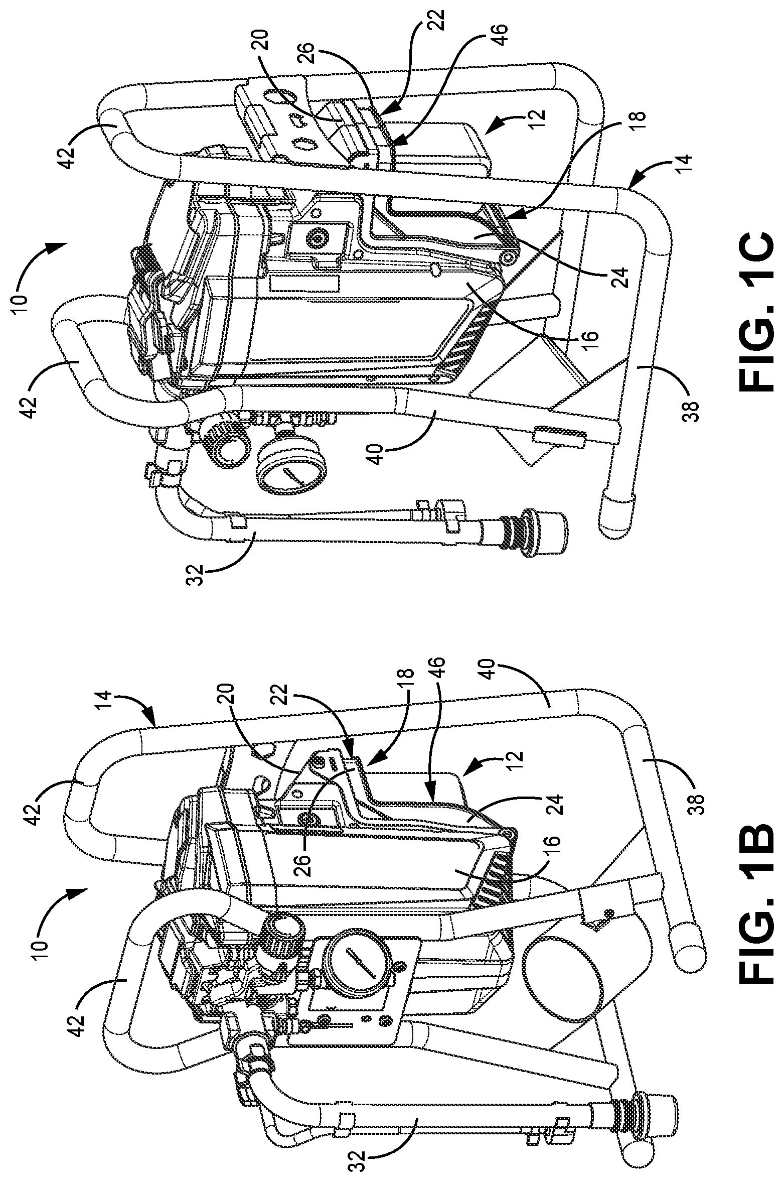 Patent US12097524 Figure 2 – Fluid sprayer with covered battery