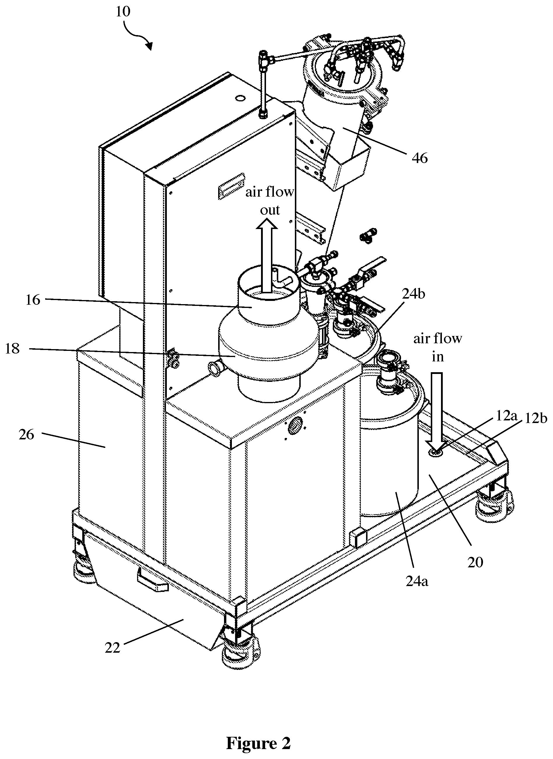 Patent US12097537 Figure 2 – Solvent containment and process interlocking system