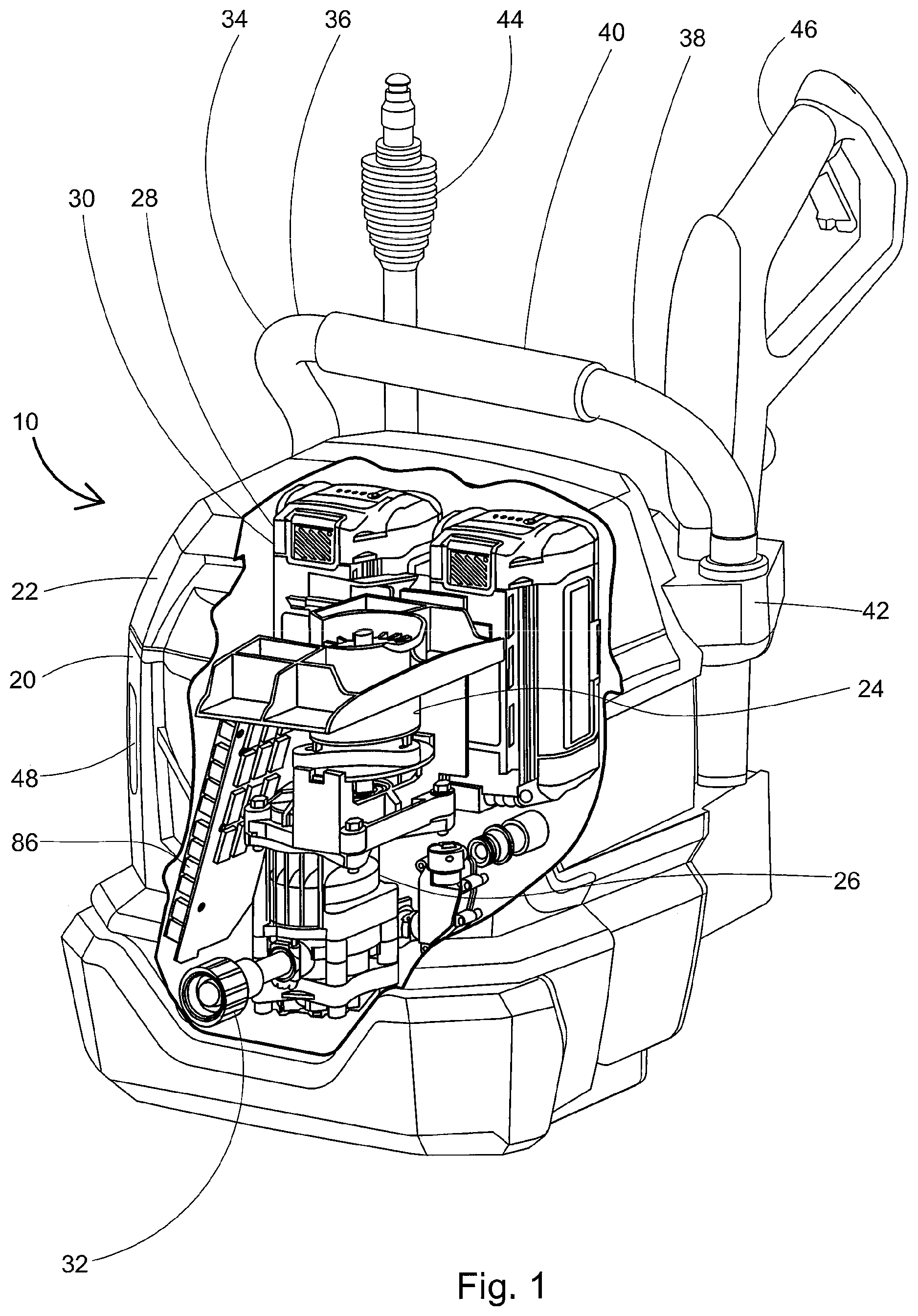 Patent US12097540 Figure 1 – Modular power washer system, method and kit therefor