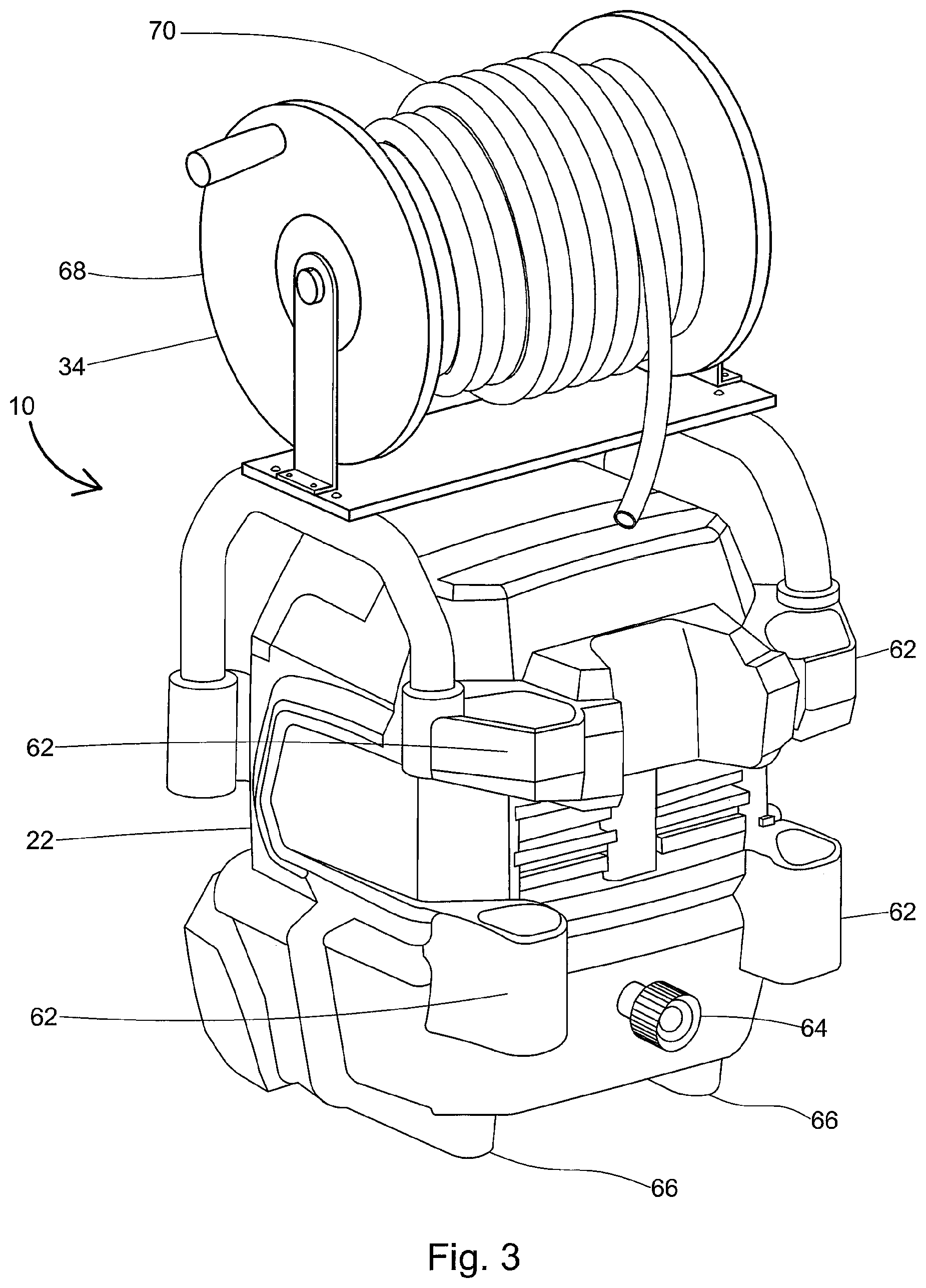 Patent US12097540 Figure 3 – Modular power washer system, method and kit therefor