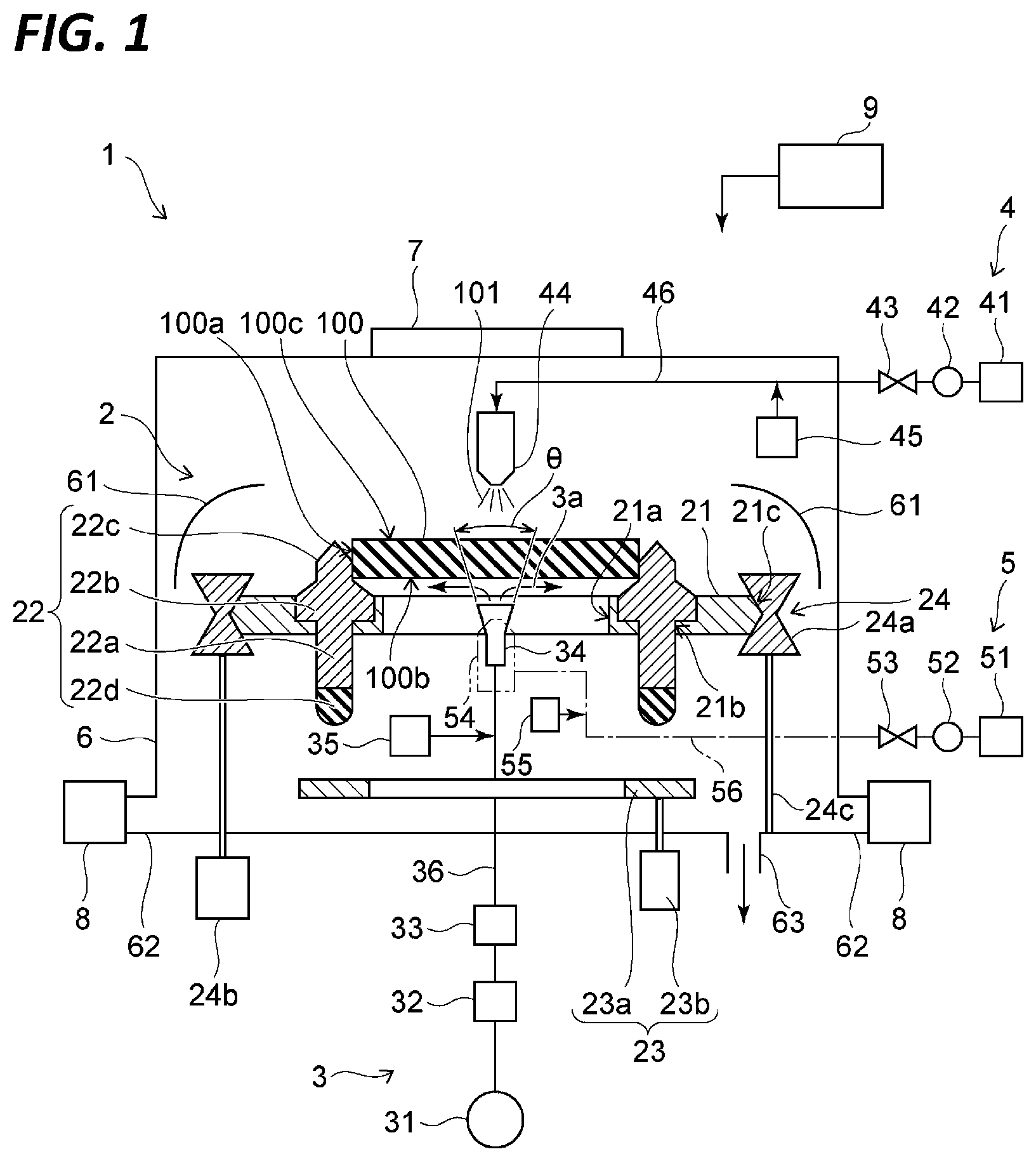 Patent US12097541 Figure 1 – Substrate processing apparatus