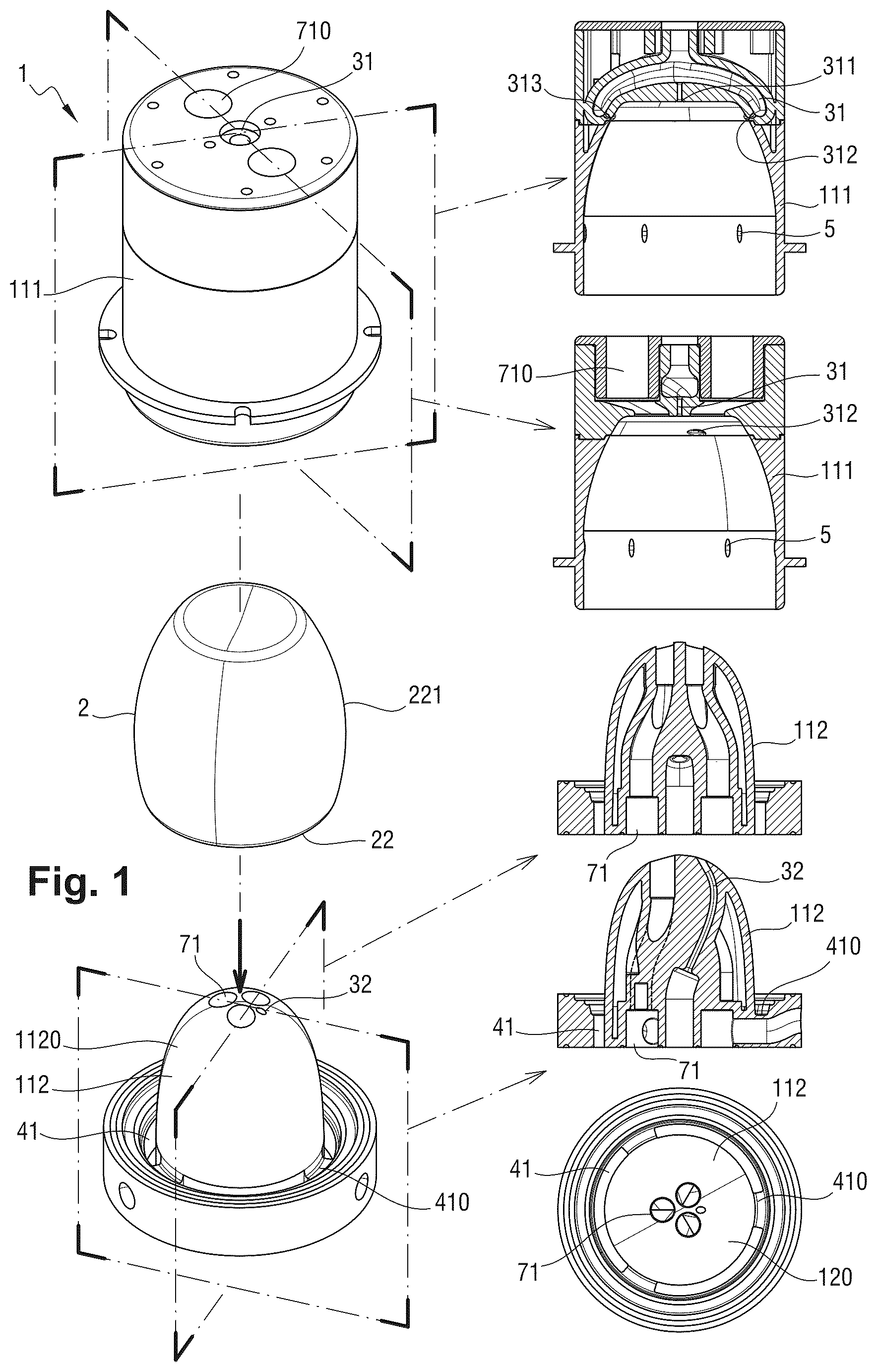 Patent US12097543 Figure 1 – Device for cleaning an object