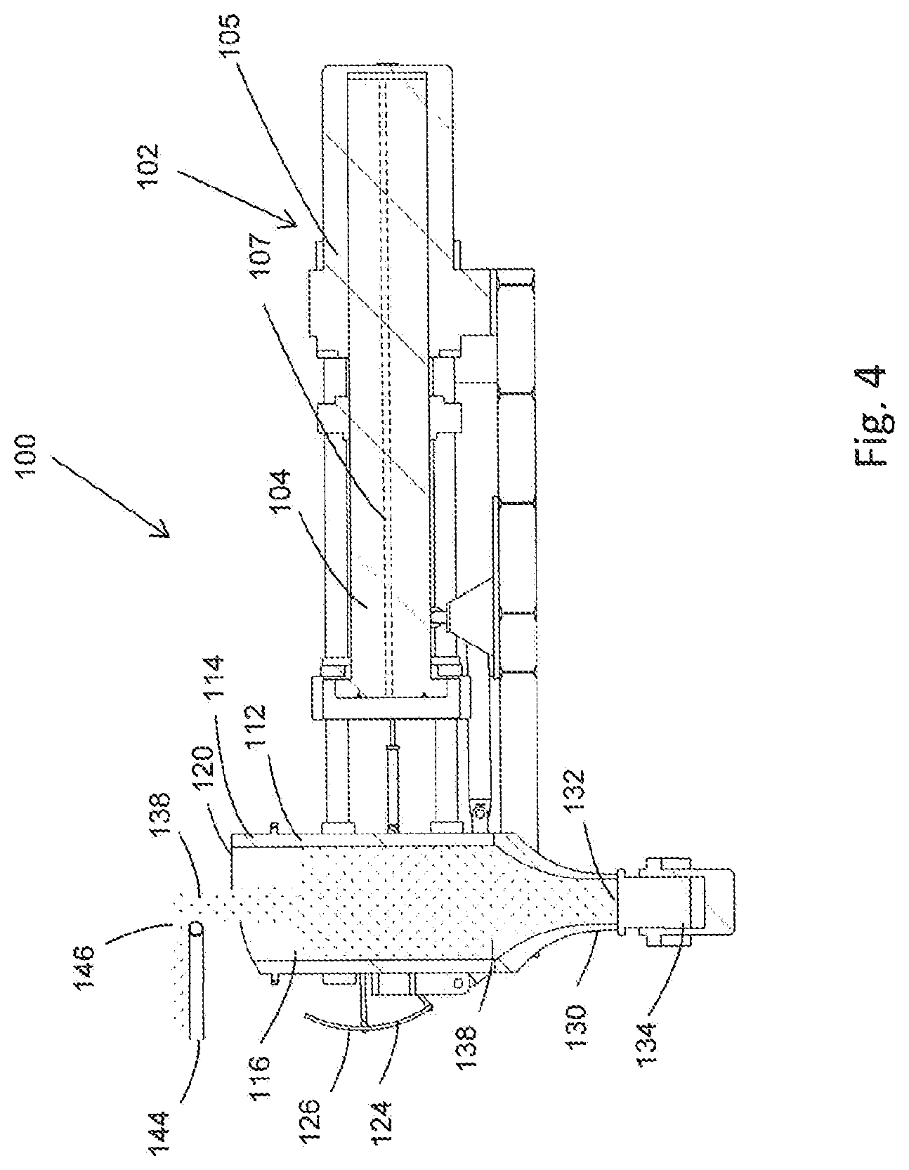 Patent US12097547 Figure 4 – Extrusion press and method of using