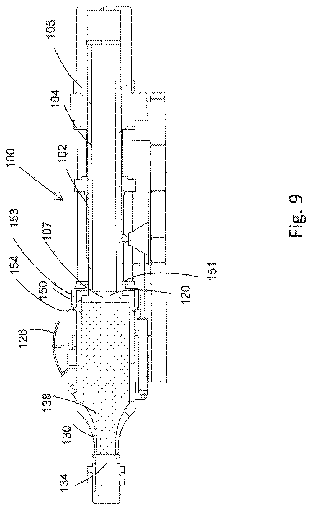 Patent US12097547 Figure 9 – Extrusion press and method of using