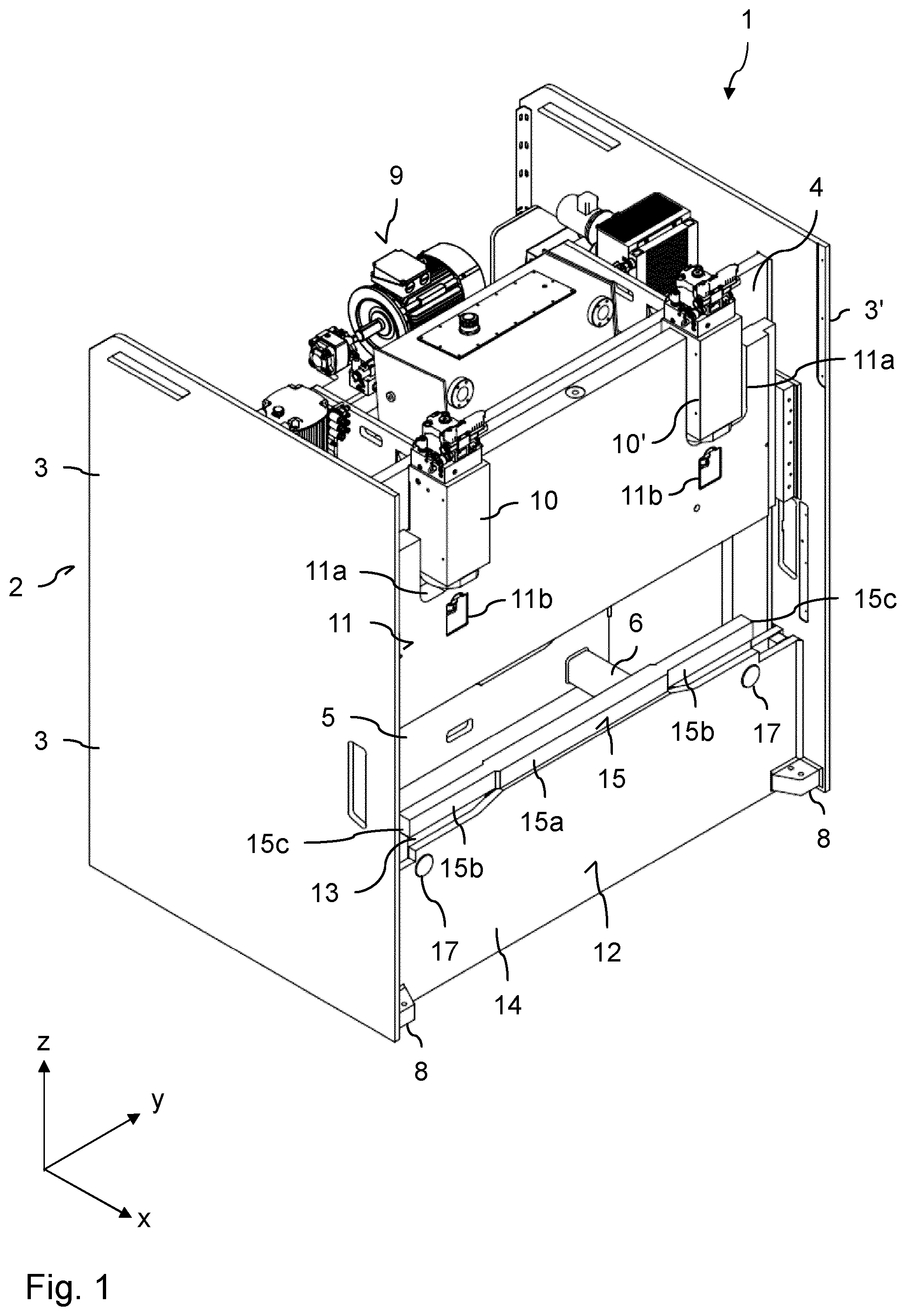 Patent US12097550 Figure 1 – Bending machine for bending workpieces, in particular a press brake