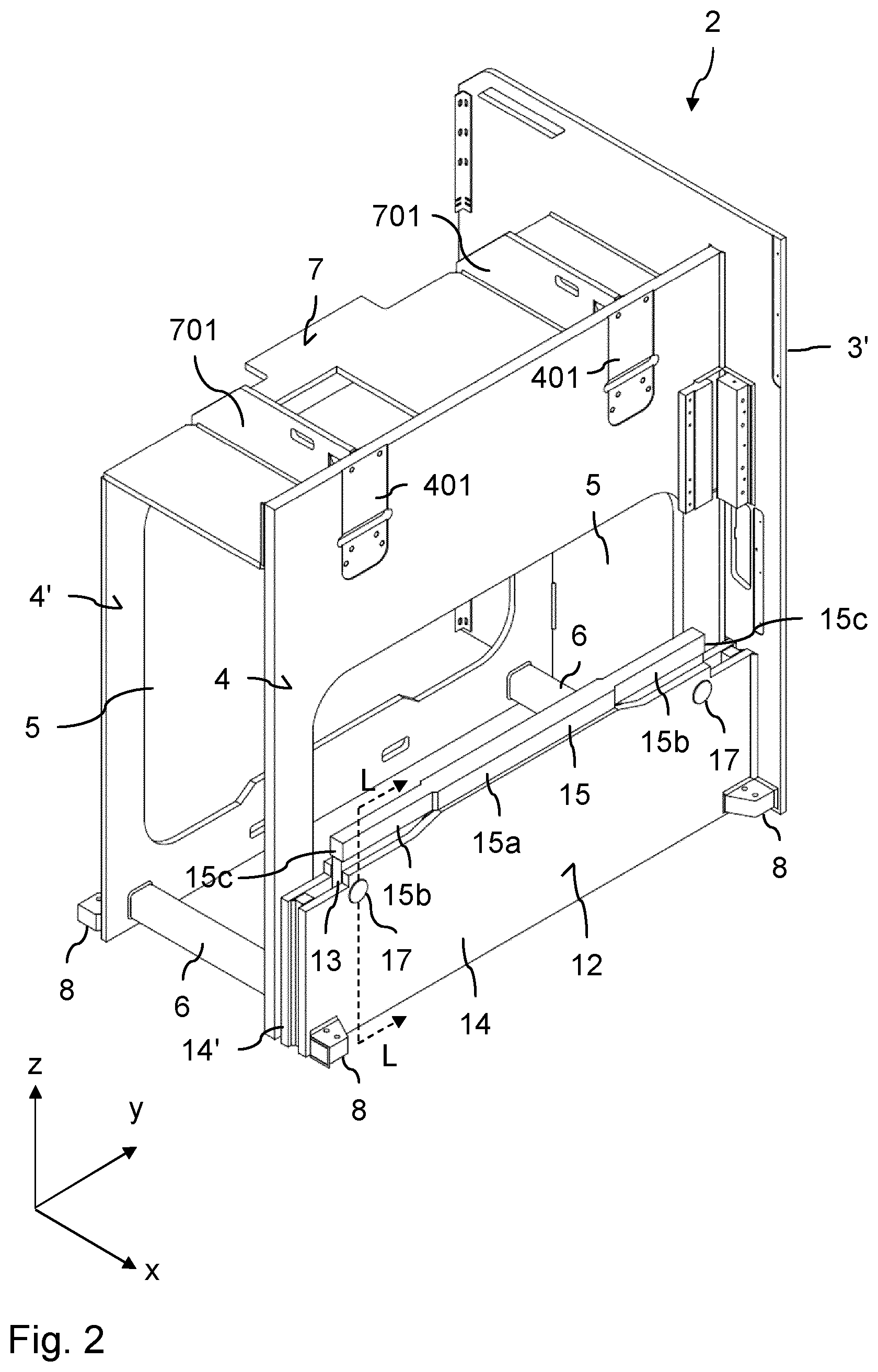 Patent US12097550 Figure 2 – Bending machine for bending workpieces, in particular a press brake