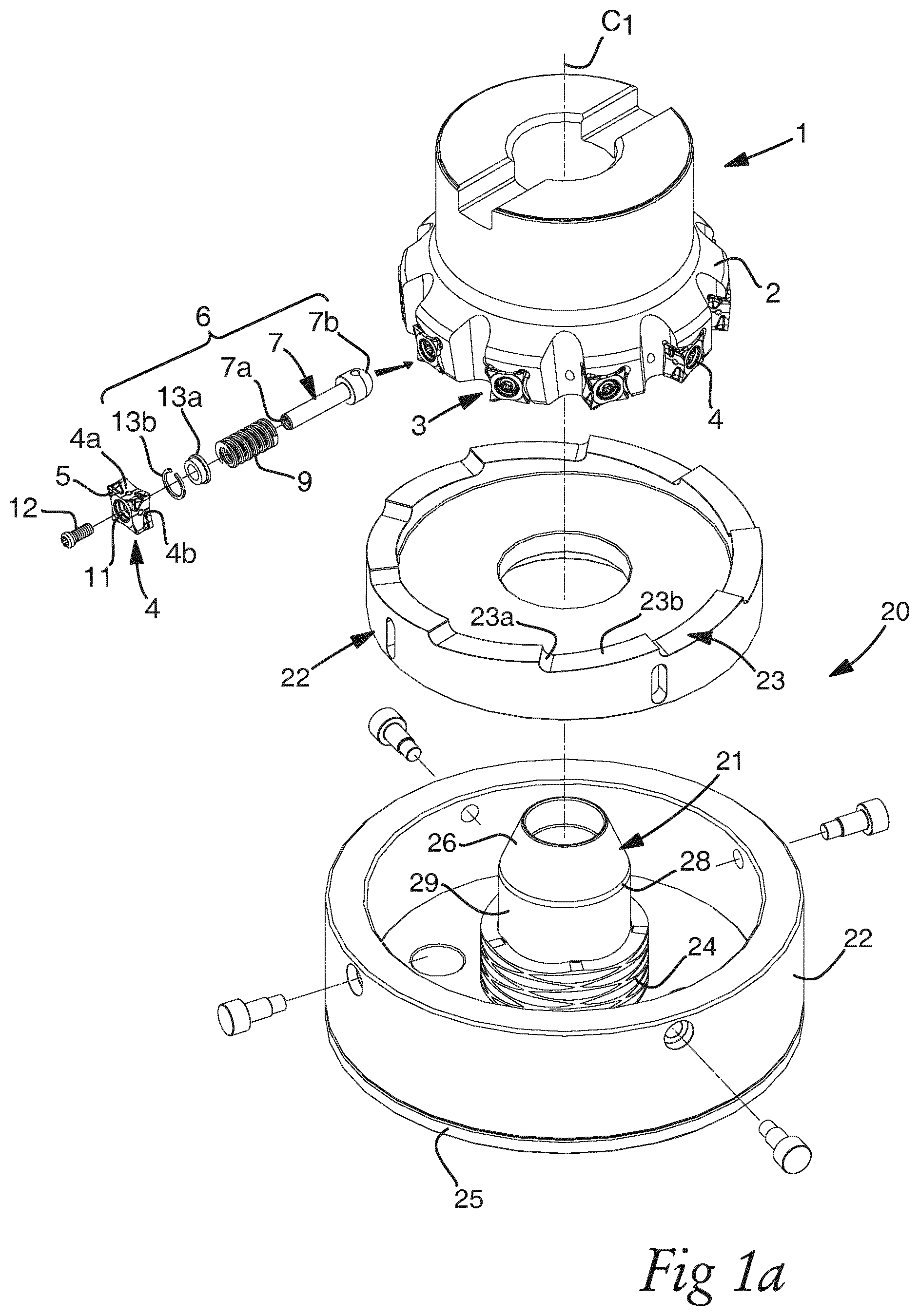 Patent US12097563 Figure 1 – Indexing system for a milling tool