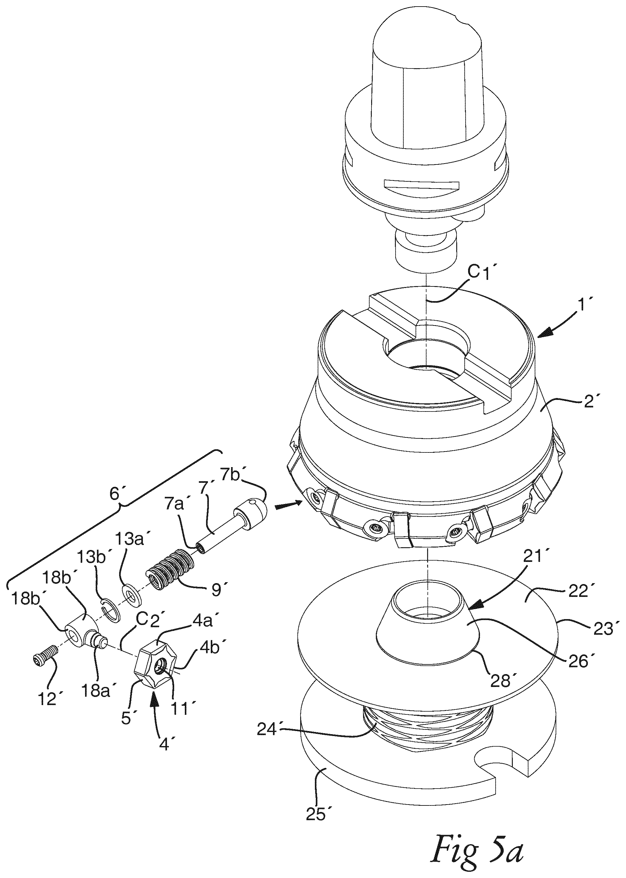 Patent US12097563 Figure 7 – Indexing system for a milling tool