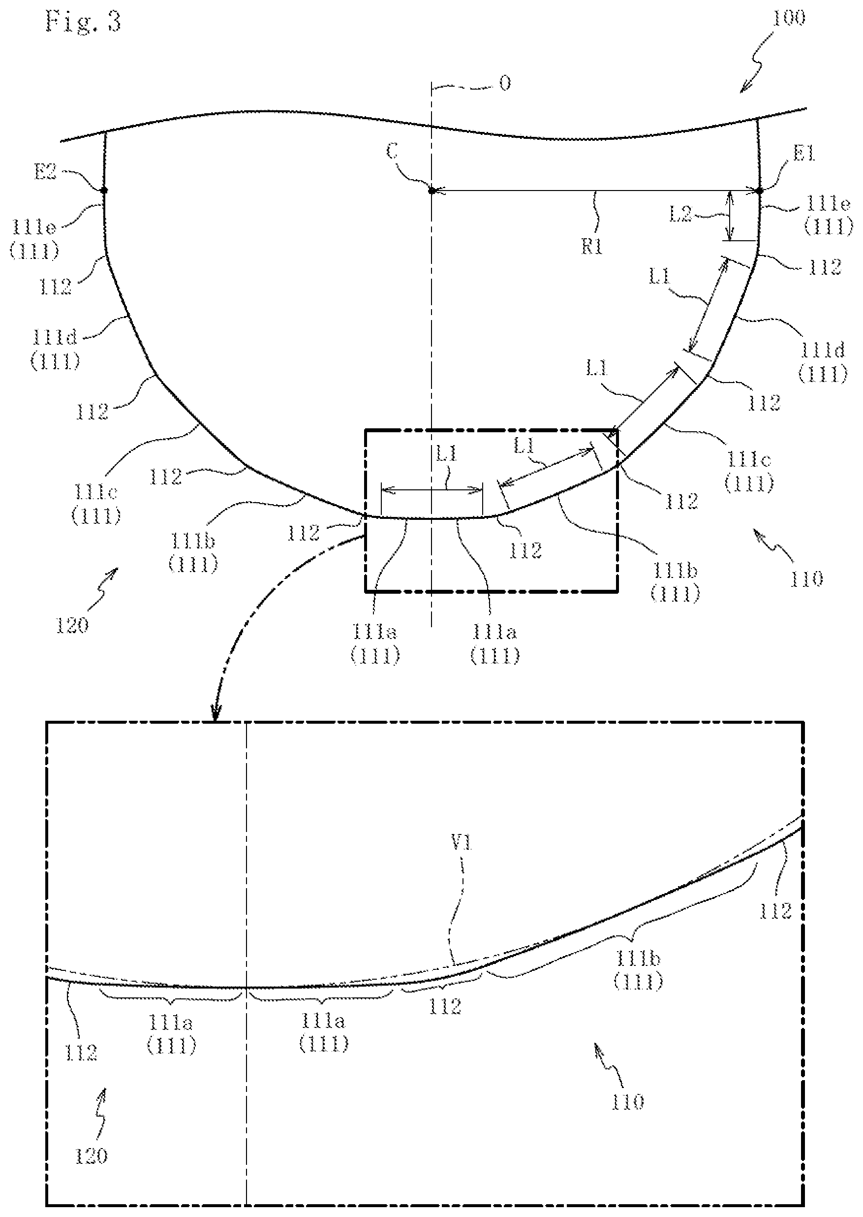 Patent US12097564 Figure 3 – Ball end mill and cutting insert