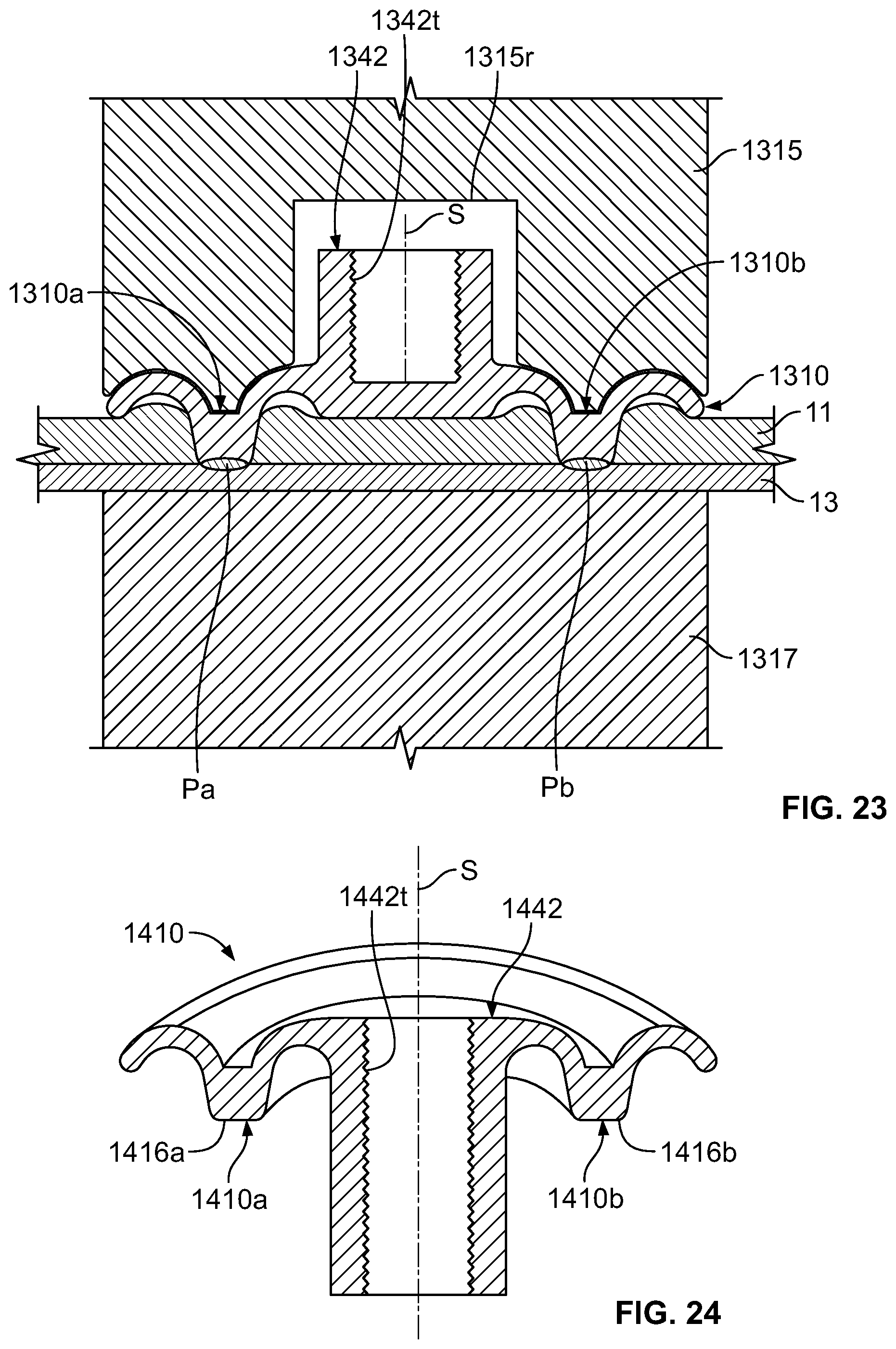 Patent US12097568 Figure 11 – Resistance welding fastener, apparatus and methods for joining similar and dissimilar materials