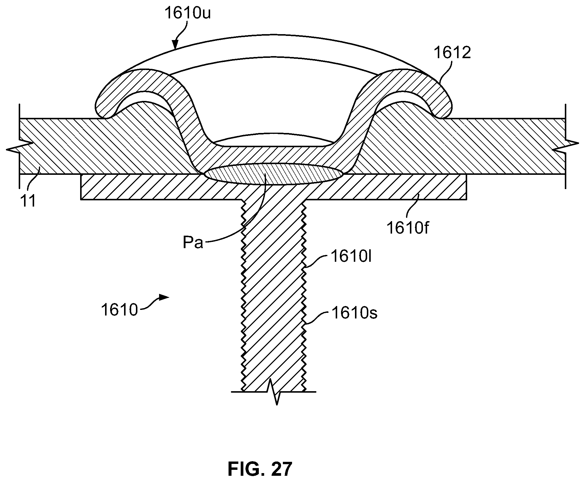Patent US12097568 Figure 13 – Resistance welding fastener, apparatus and methods for joining similar and dissimilar materials