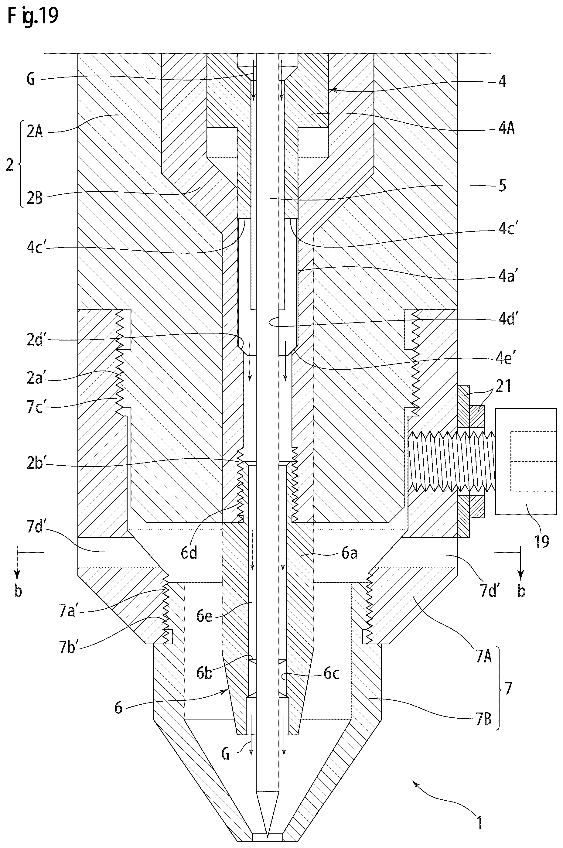 Patent US12097579 Figure 16 – TIG welding torch equipped with narrow nozzle for spot welding, and electrode nozzle used in same