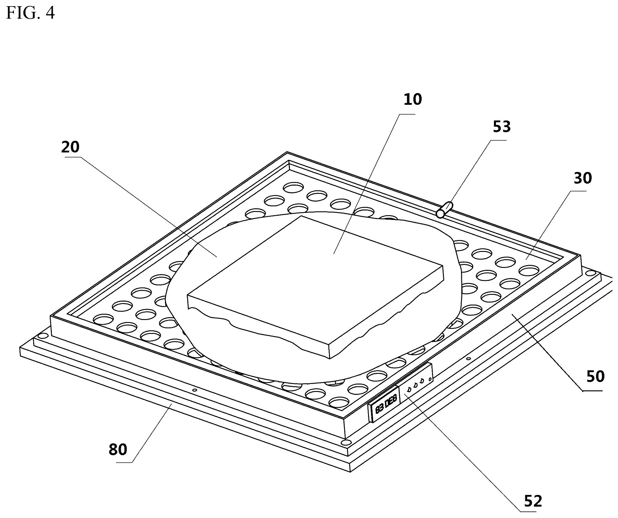 Patent US12097587 Figure 4 – Cured silicone based workholding method and apparatus for milling machines