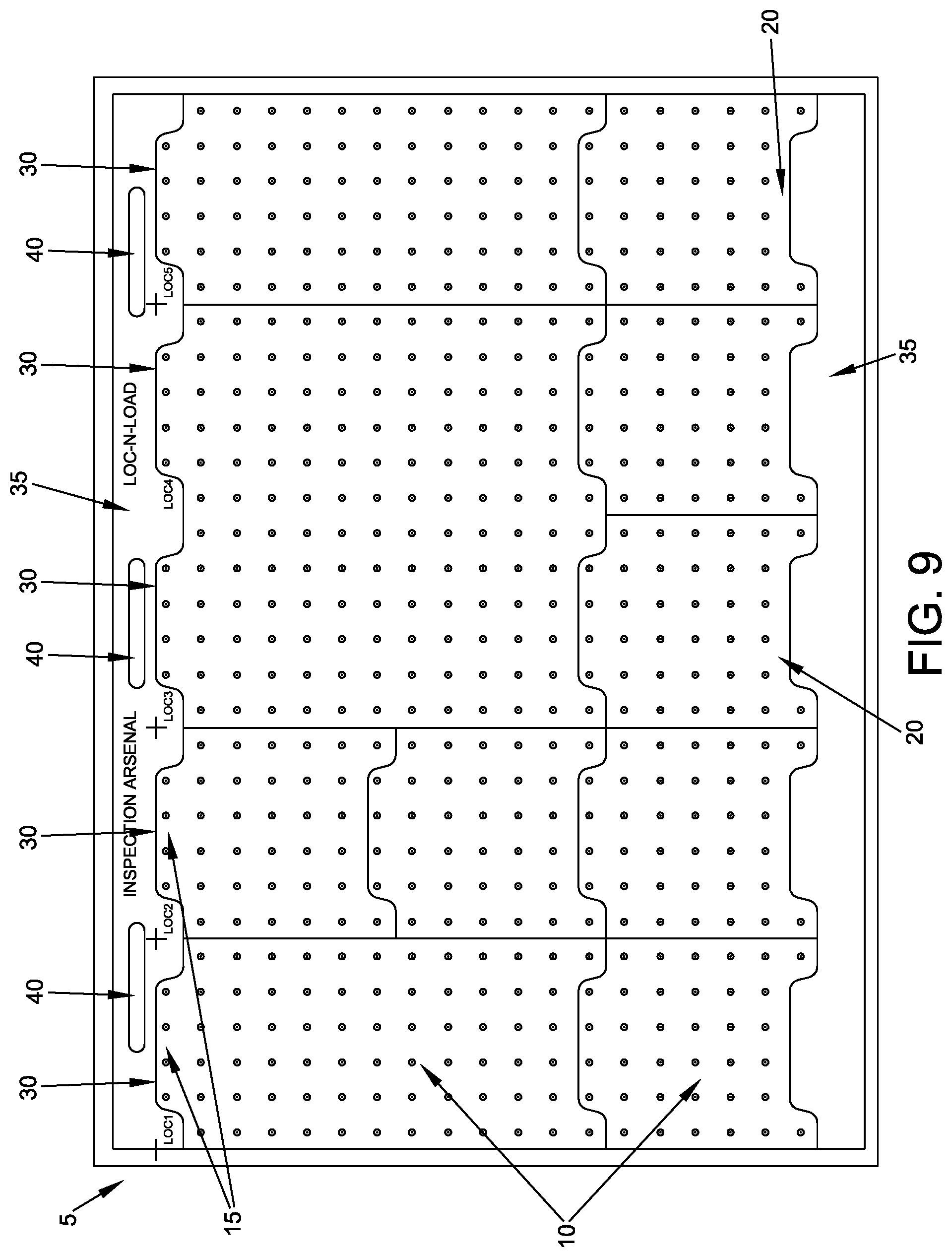 Patent US12097594 Figure 8 – Modular fixture plate system for positioning a workpiece during a manufacturing and/or inspection process