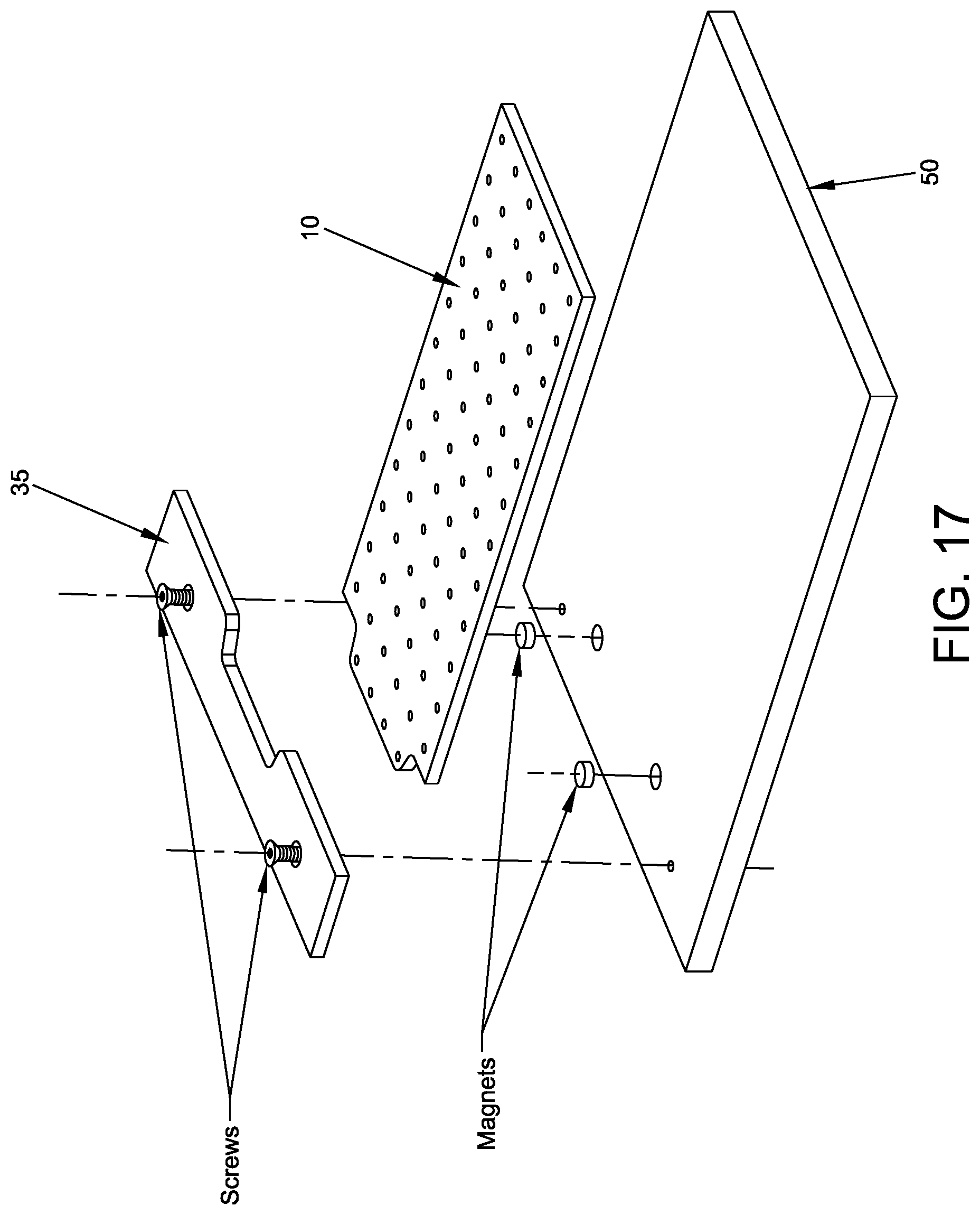 Patent US12097594 Figure 14 – Modular fixture plate system for positioning a workpiece during a manufacturing and/or inspection process