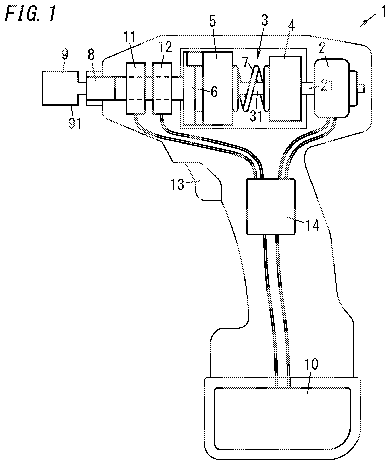 Patent US12097597 Figure 1 – Impact rotary tool, management system, and impact rotary tool system