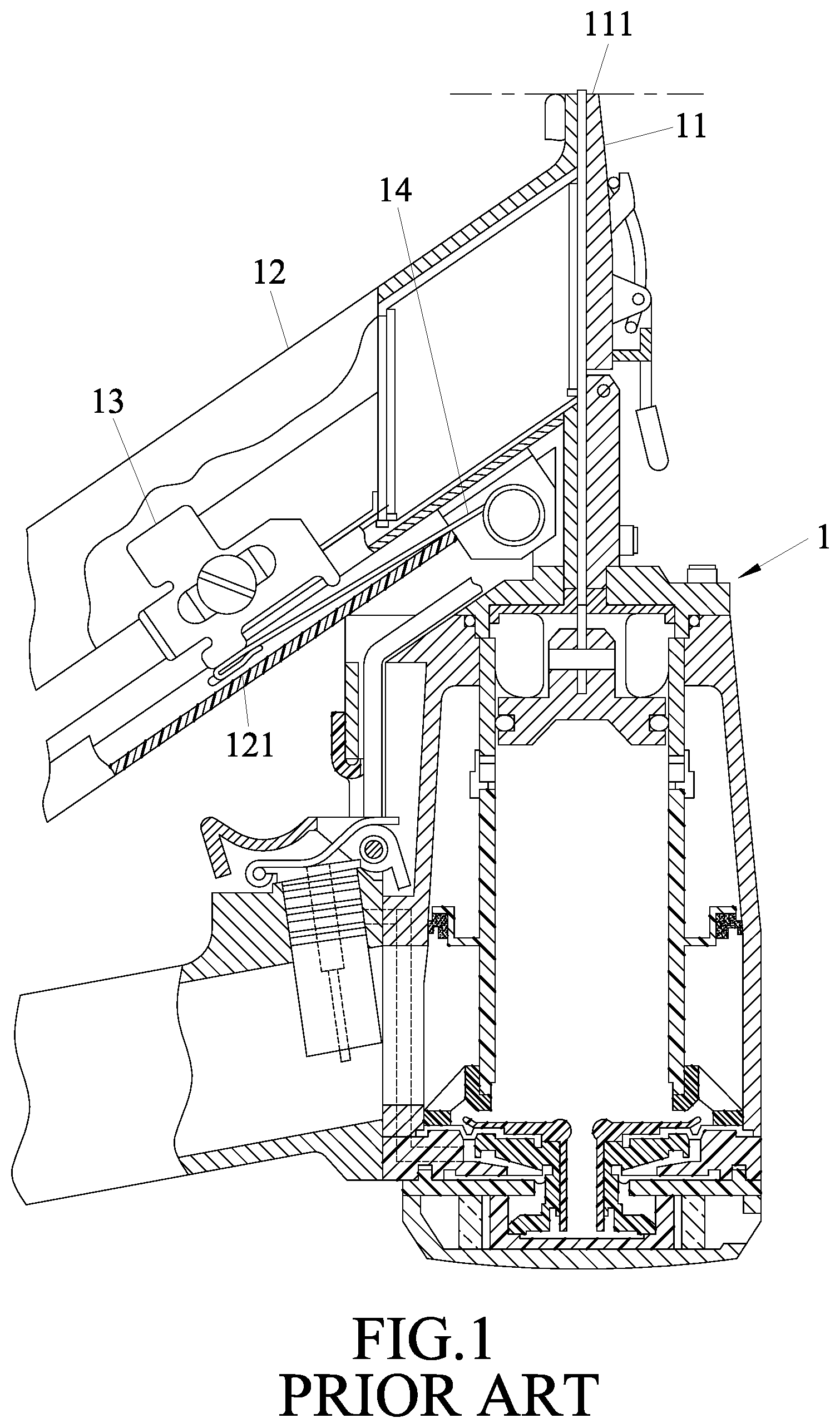Patent US12097599 Figure 1 – Dustproof magazine for nail gun