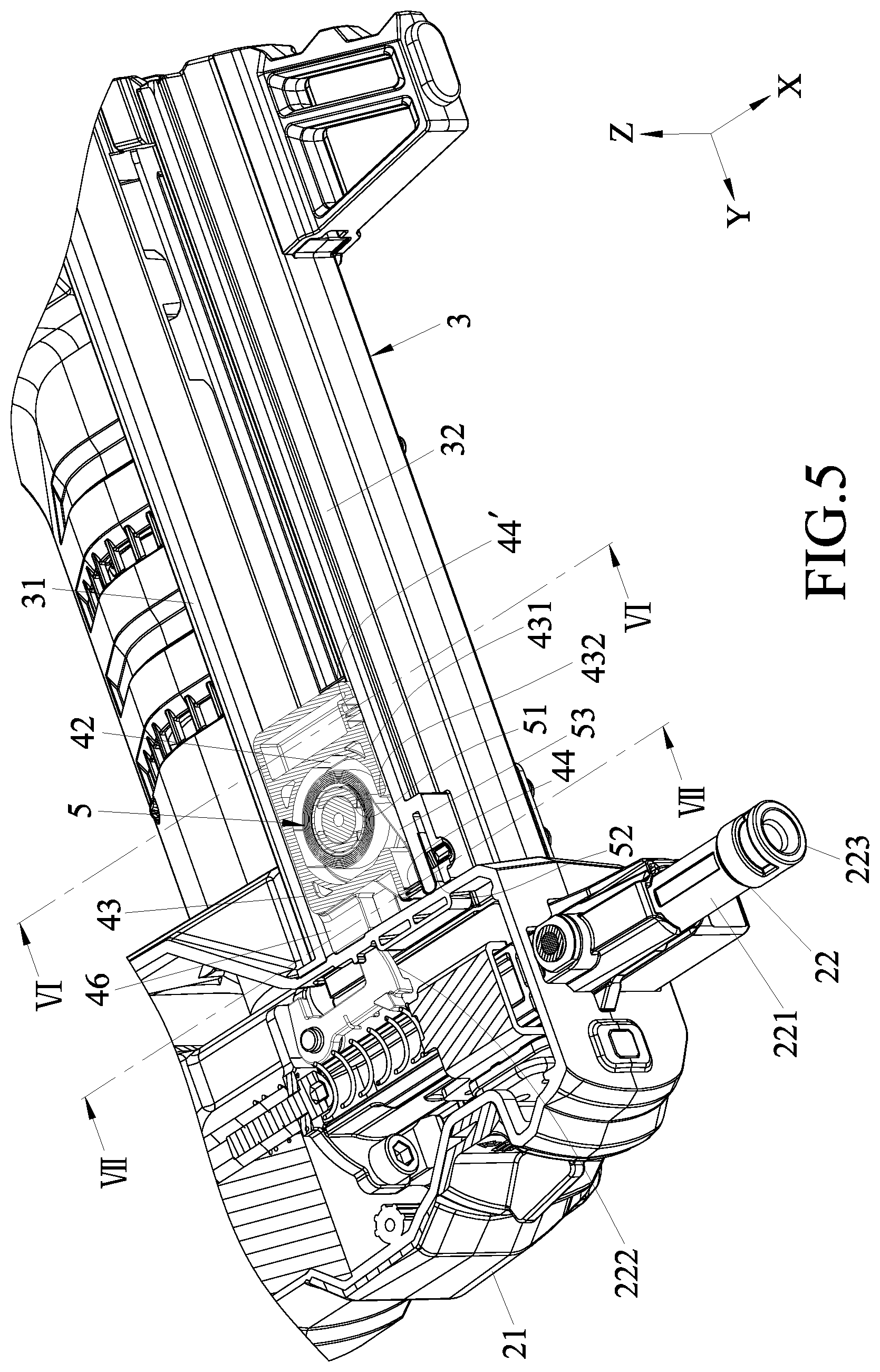 Patent US12097599 Figure 5 – Dustproof magazine for nail gun