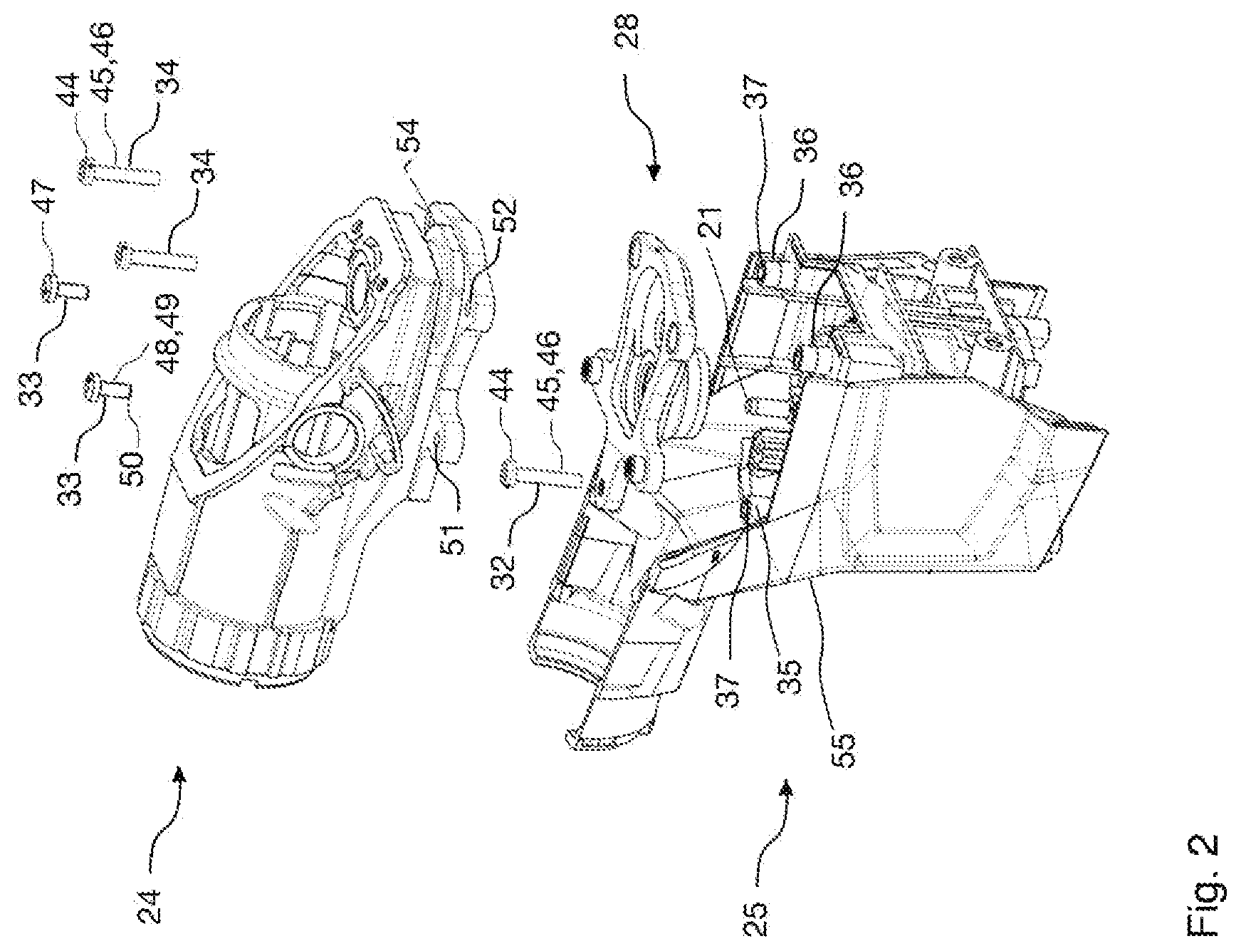 Patent US12097602 Figure 2 – Hand-held power tool and production method for a hand-held power tool