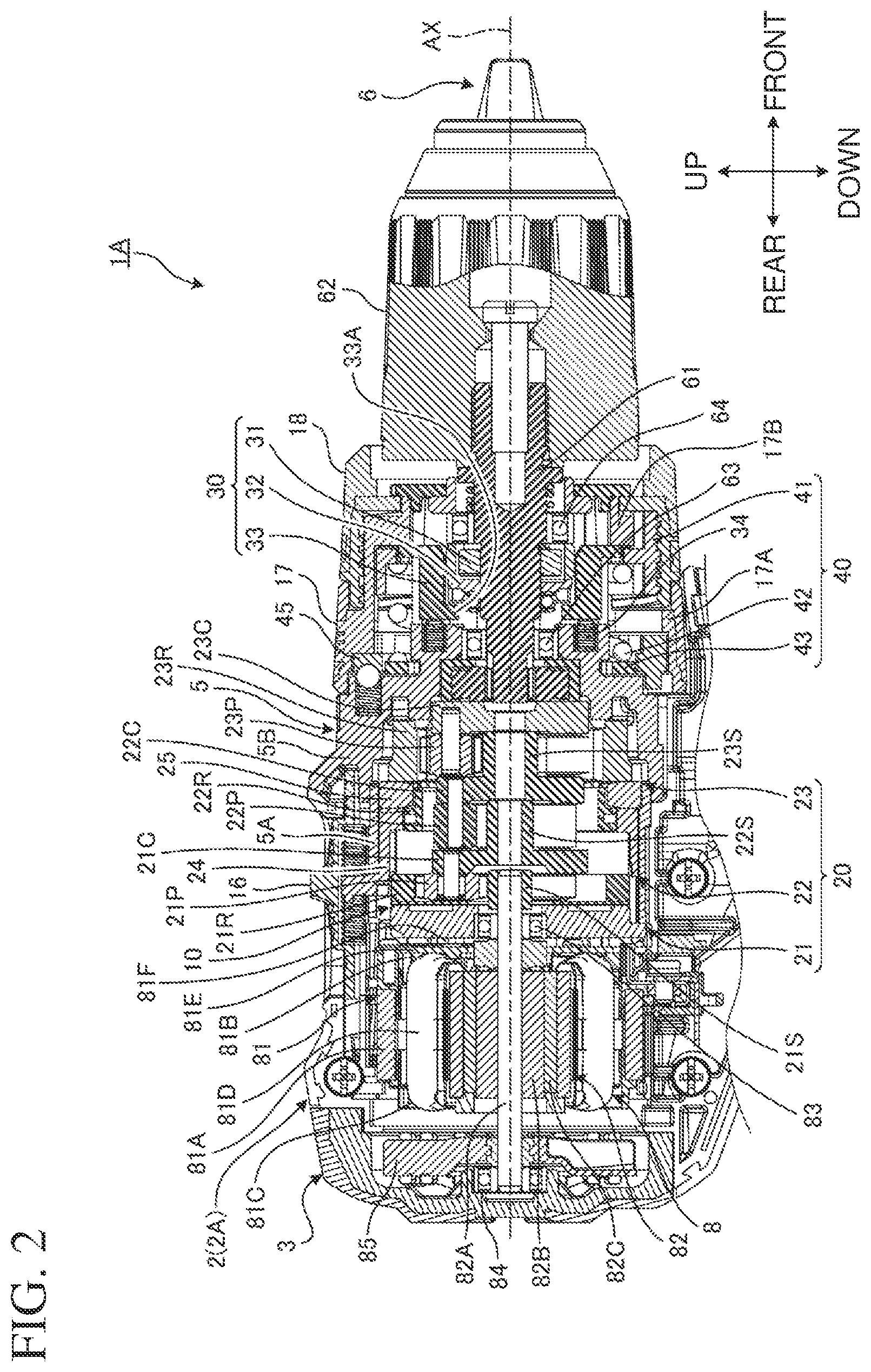 Patent US12097604 Figure 2 – Electric power tool and auxiliary handle